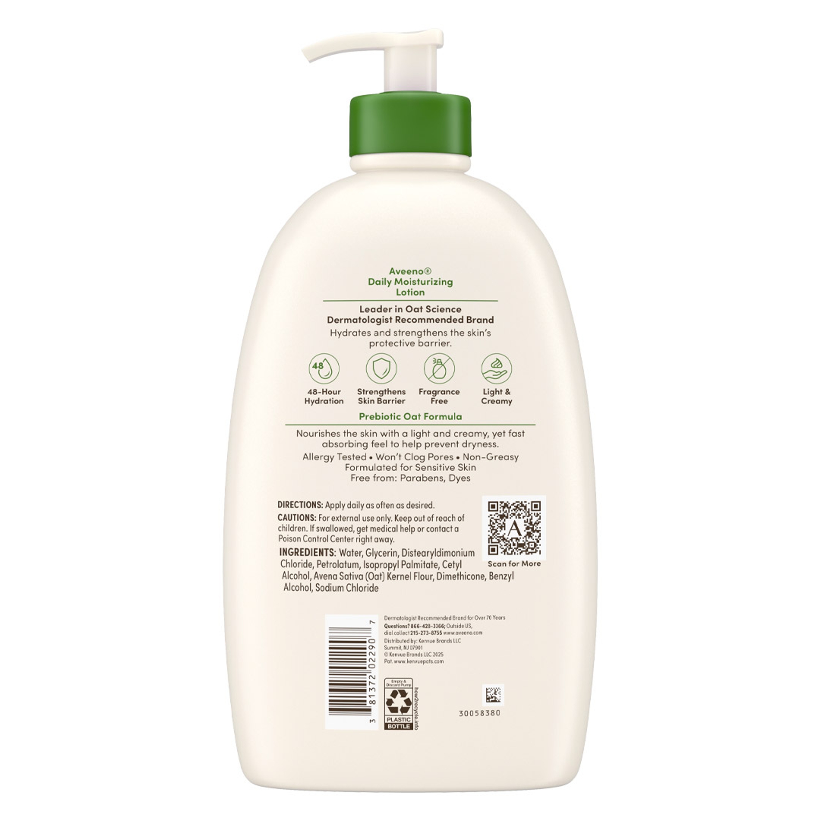Aveeno Daily Moisturizing Body Lotion with Soothing Oat 33 fl.oz - Fragrance Free Lotion for Normal To Dry & Sensitive Skin 3