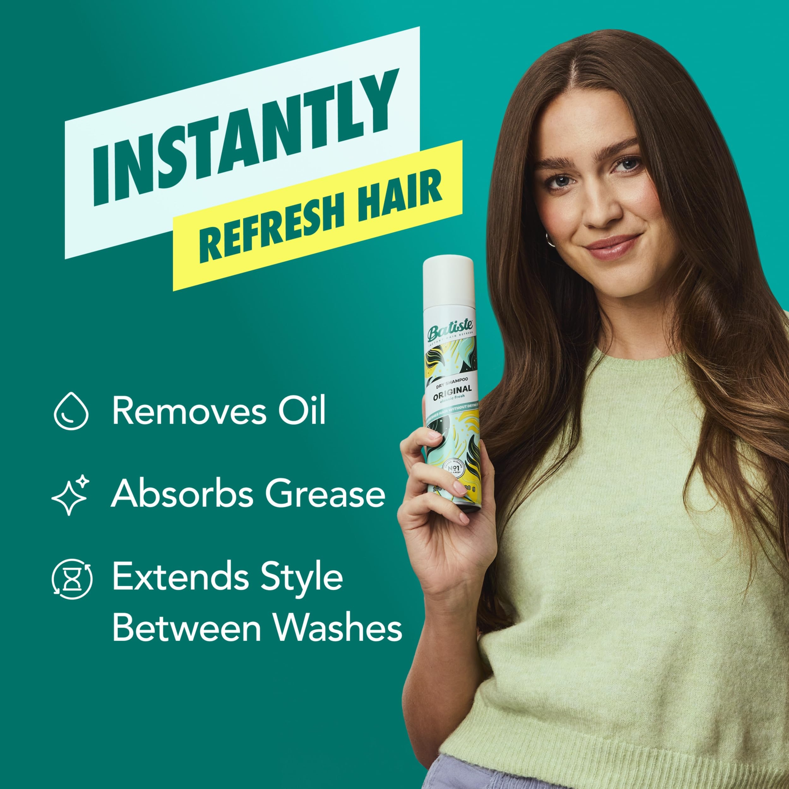 Batiste Dry Shampoo, Original, 5.71 oz - Absorbs Oil & Grease, Classic Clean Scent 2