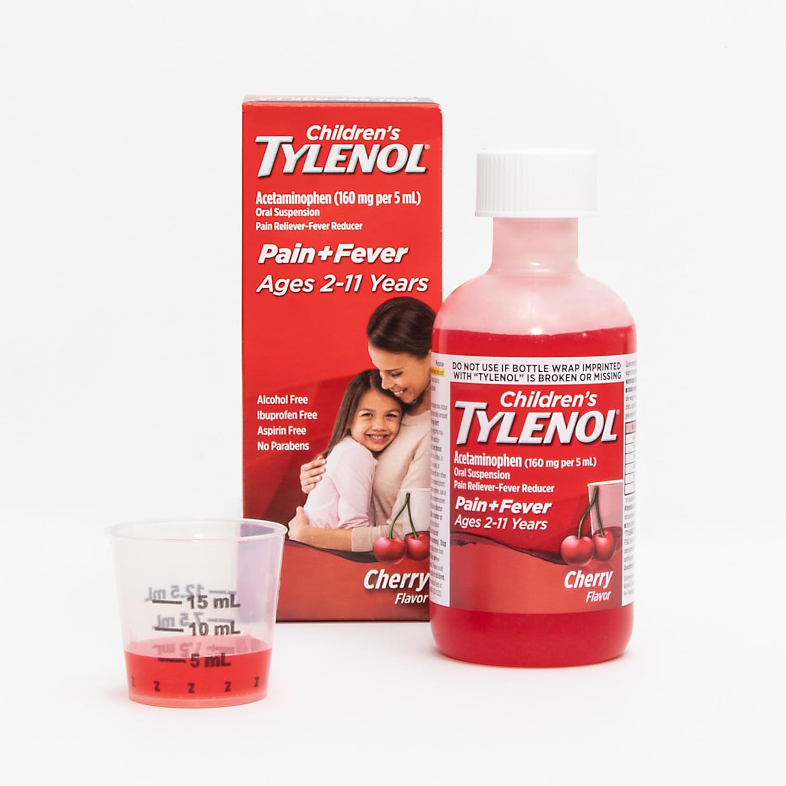 Children's Tylenol Liquid Oral Suspension Medicine, Acetaminophen Pain Reliever & Fever Reducer, Aspirin-, Ibuprofen- & Alcohol-Free, Cherry, 4 Fl. Oz 8