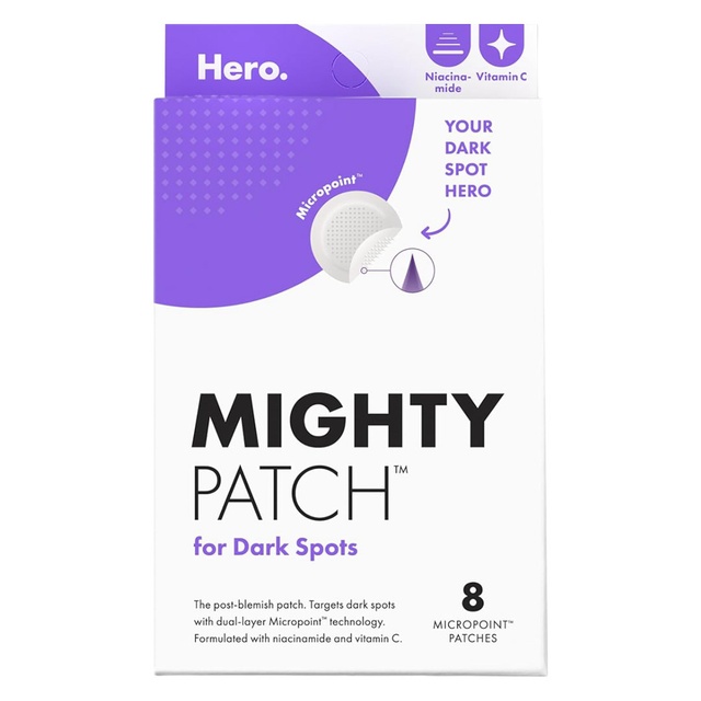 Mighty Patch Hero Cosmetics for Dark Spots 8 Count - Micropoints Post-Blemish Patch with Vitamin C & Niacinamide