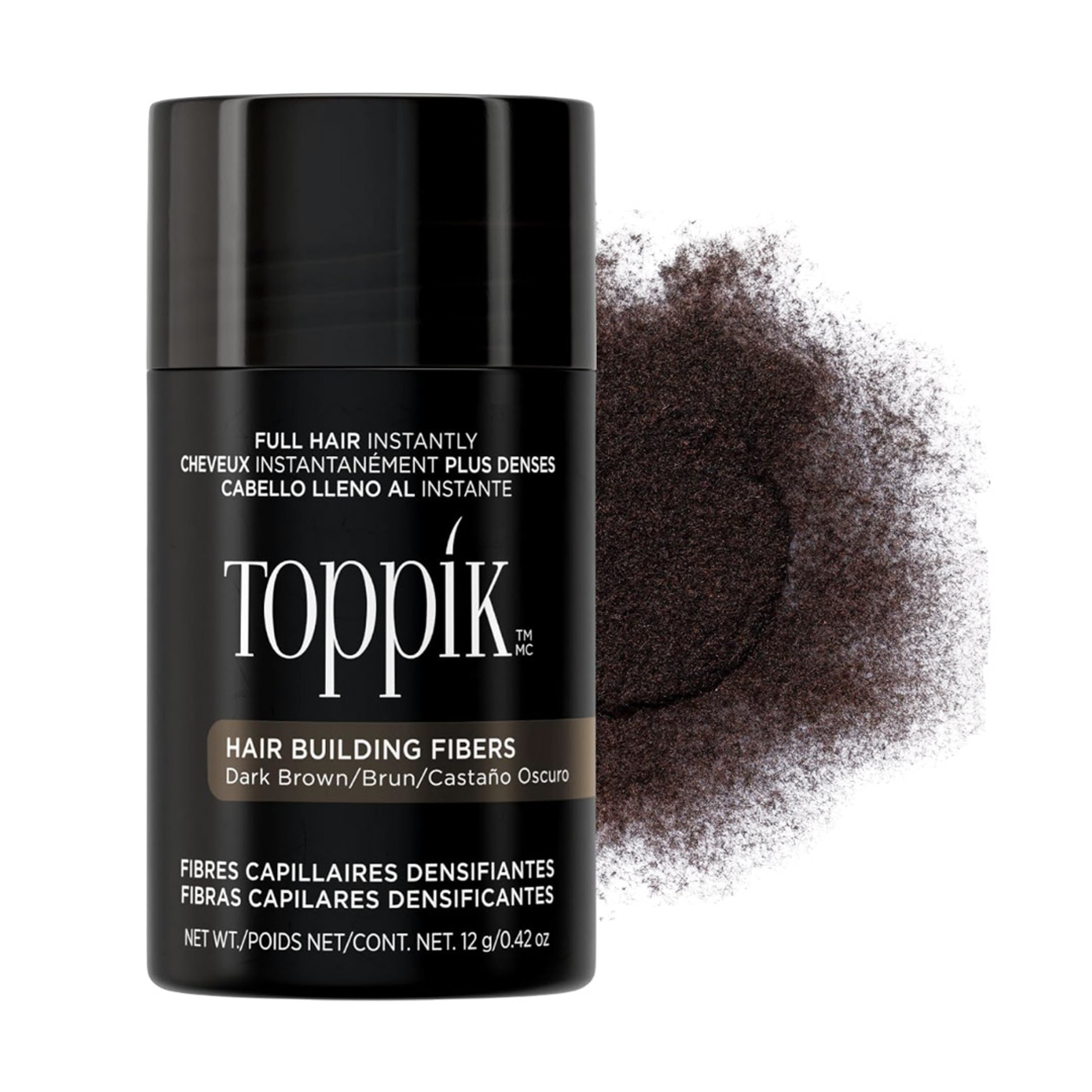 Toppik Hair Building Fibers, Dark Brown, 0.42 oz - Instantly Fills In Thinning Areas, Conceals Hair Loss 1