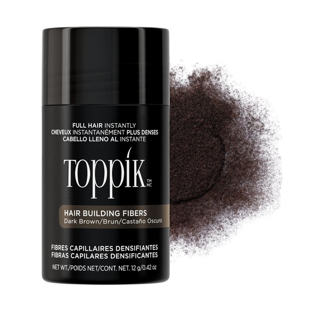 Toppik Hair Building Fibers, Dark Brown, 0.42 oz - Instantly Fills In Thinning Areas, Conceals Hair Loss