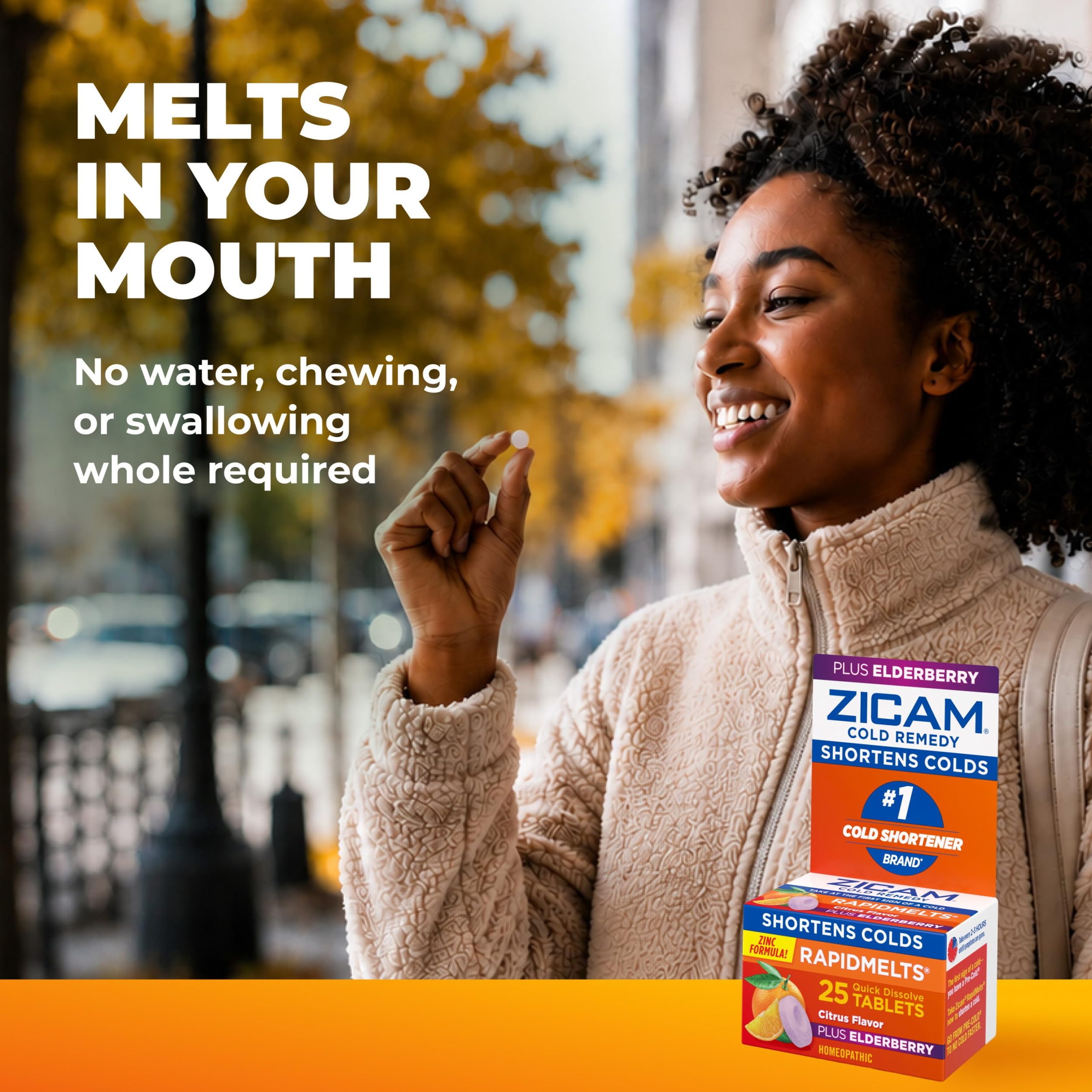 Zicam Cold Remedy RapidMelts, Elderberry Citrus, 25 Count - Shortens Cold Duration, Helps Relieve Stuffy Nose 3
