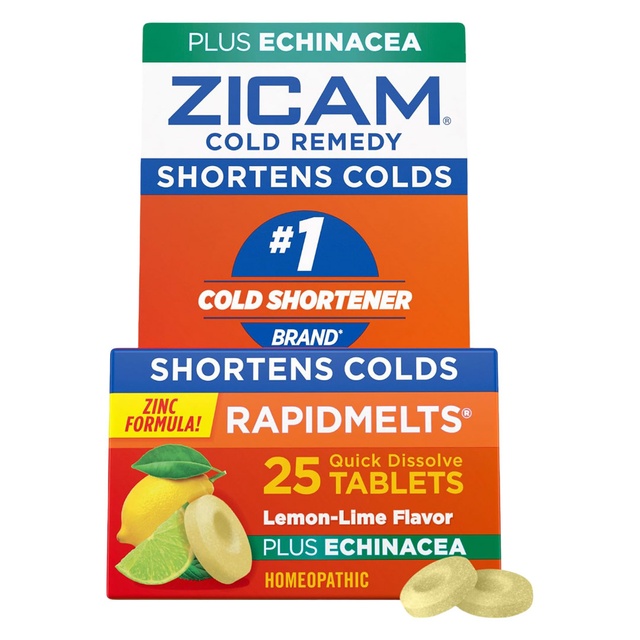 Zicam Cold Remedy RapidMelts, Lemon Lime, 25 Count - Shortens Cold Duration, Helps Relieve Stuffy Nose