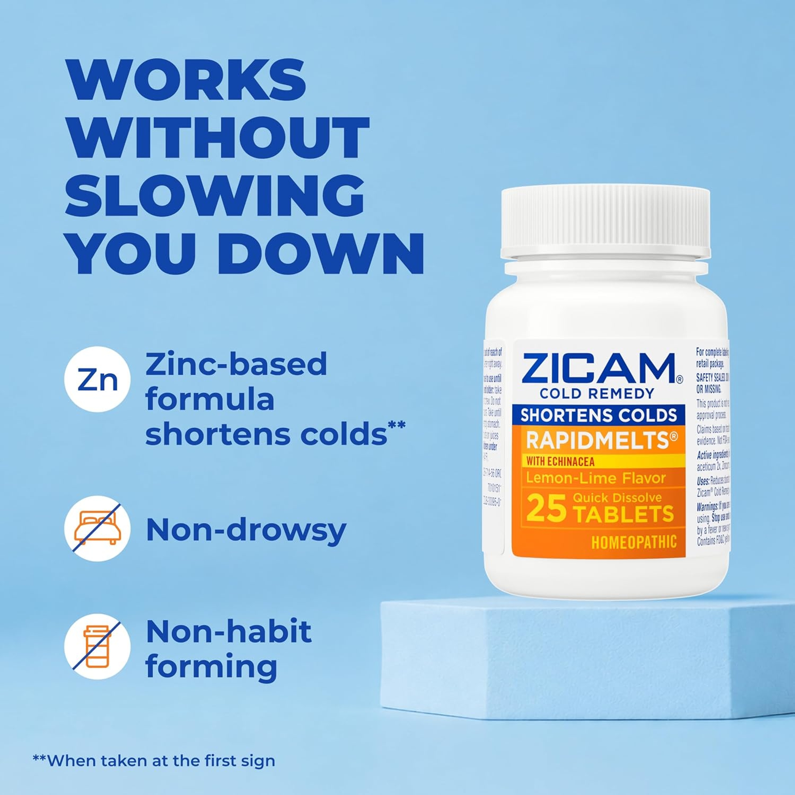 Zicam Cold Remedy RapidMelts, Lemon Lime, 25 Count - Shortens Cold Duration, Helps Relieve Stuffy Nose 3