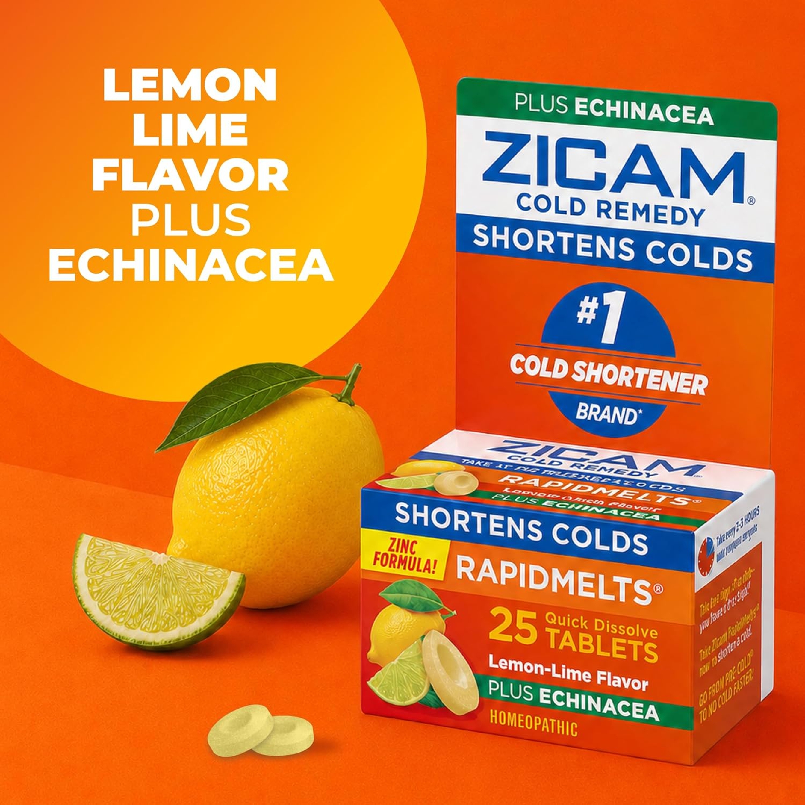 Zicam Cold Remedy RapidMelts, Lemon Lime, 25 Count - Shortens Cold Duration, Helps Relieve Stuffy Nose 5