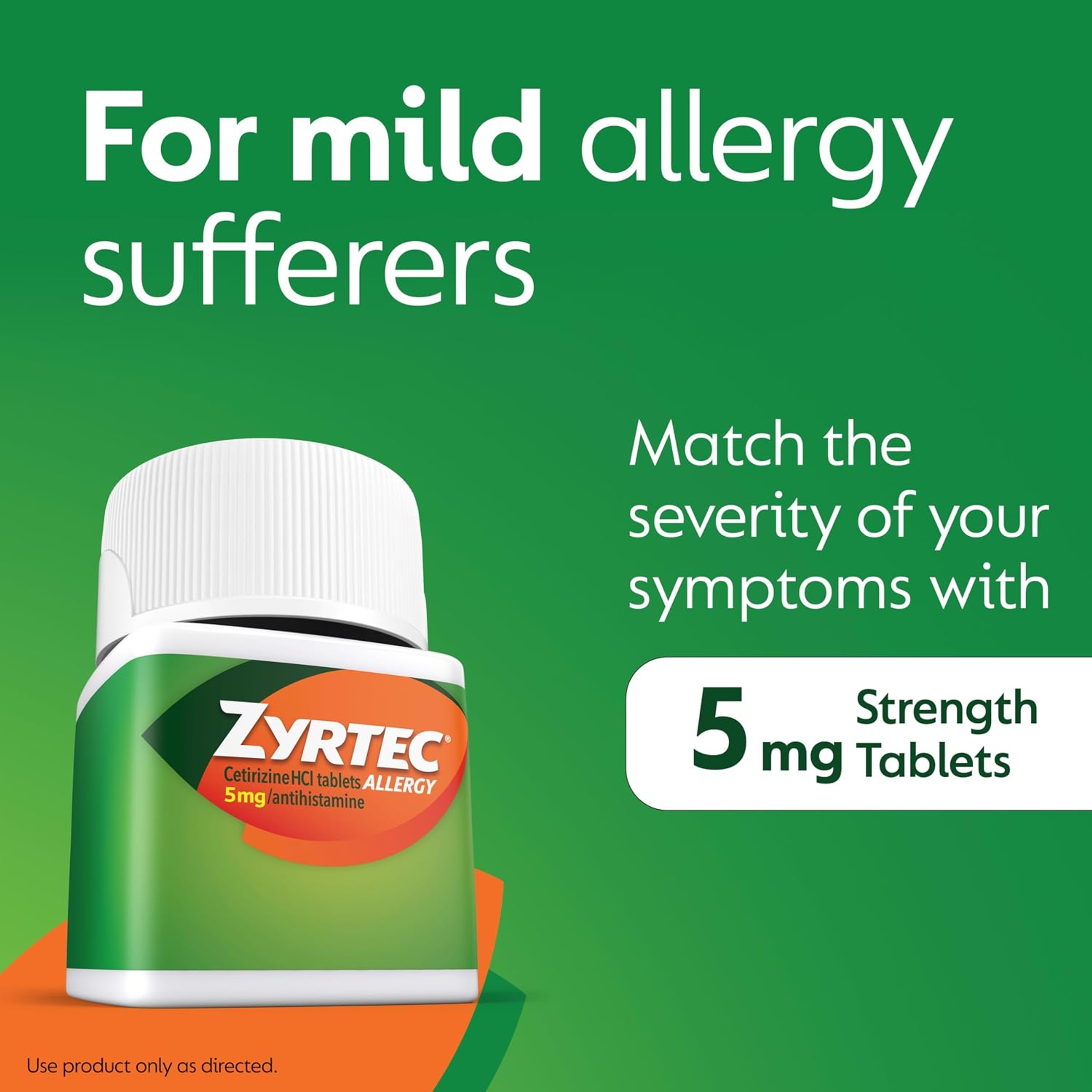 Zyrtec 24 Hour Allergy Relief Tablets, Indoor & Outdoor Allergy Medicine for Adults with 5 mg Cetirizine Hydrochloride, Relief of Runny Nose, Sneezing, Itchy Eyes, Plus Dust, Mold & Pet Dander, 35 ct 5