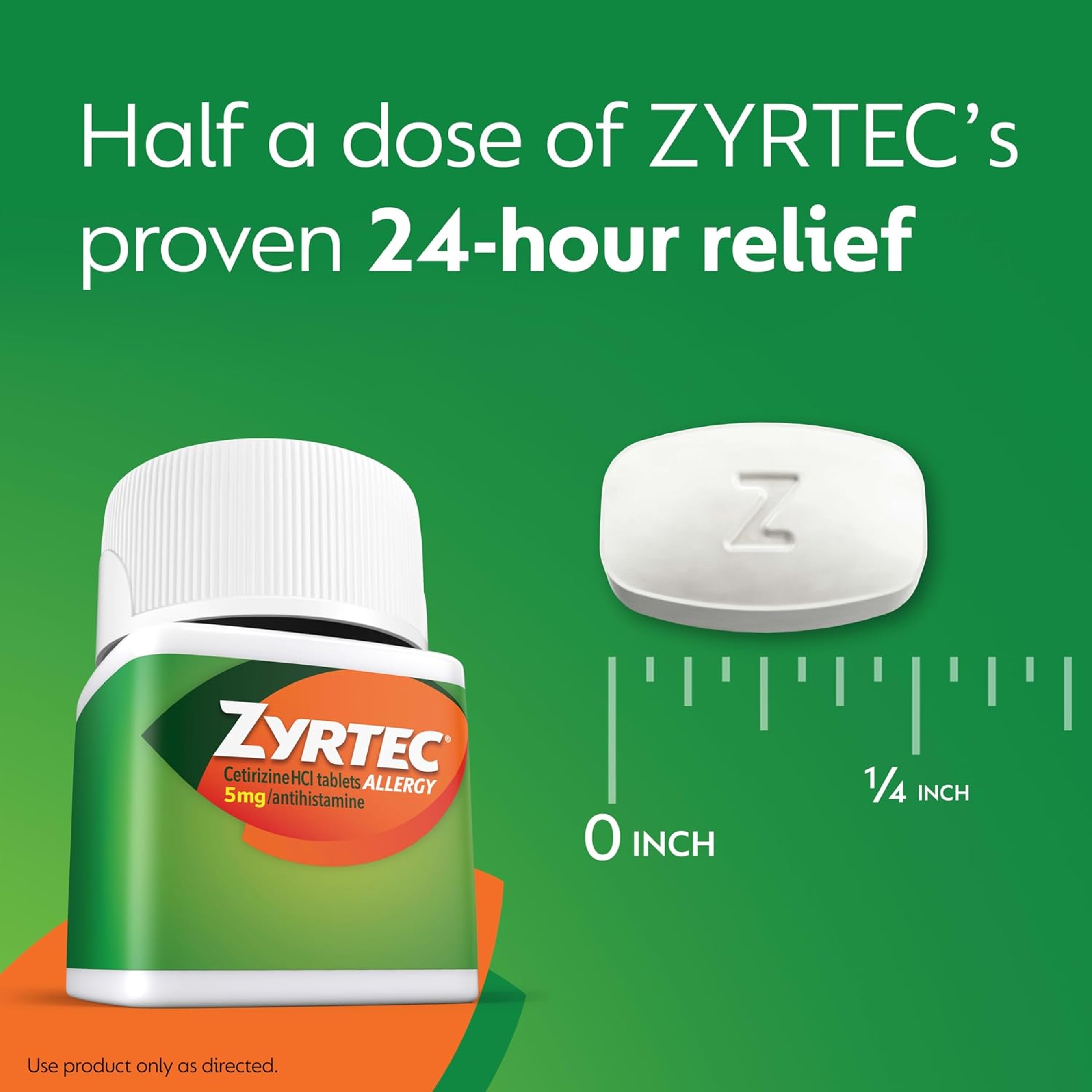 Zyrtec 24 Hour Allergy Relief Tablets, Indoor & Outdoor Allergy Medicine for Adults with 5 mg Cetirizine Hydrochloride, Relief of Runny Nose, Sneezing, Itchy Eyes, Plus Dust, Mold & Pet Dander, 35 ct 7