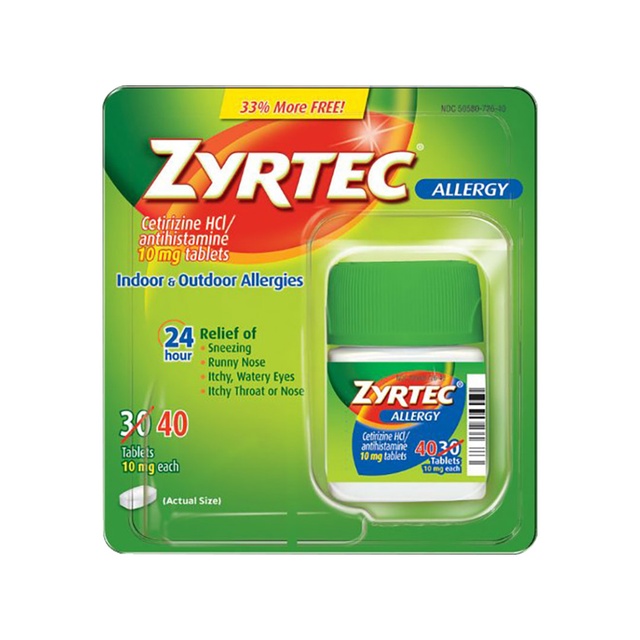 Zyrtec 24 Hour Allergy Relief Tablets 40 Count - Indoor & Outdoor Allergy Medicine with 10mg Cetirizine HCl Antihistamine — Out of stock