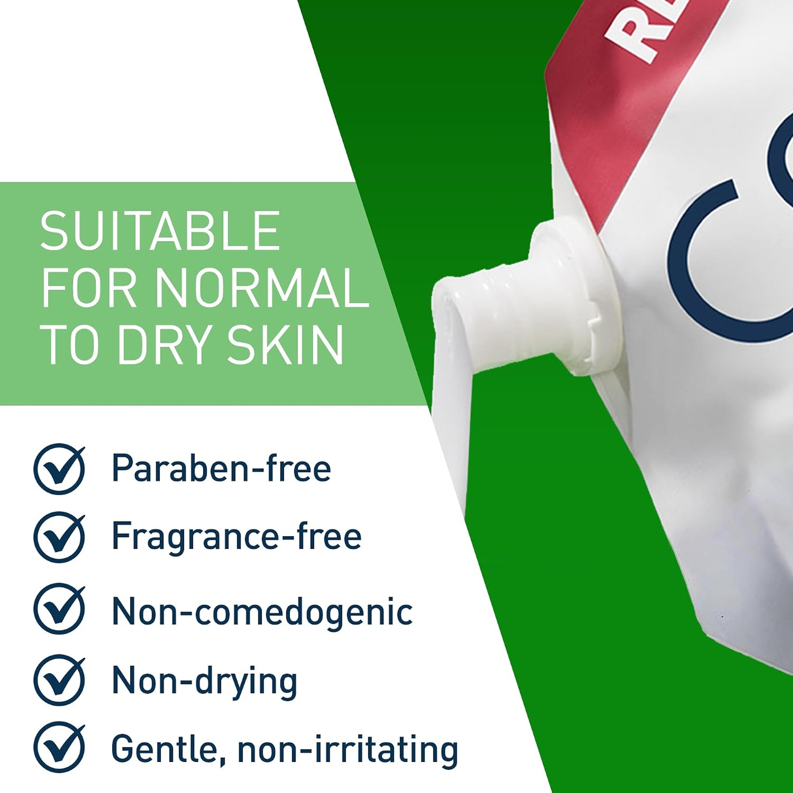CeraVe Hydrating Facial Cleanser 16 fl.oz (Refill Pouch) - Daily Face Wash Helps Hydrate Normal to Dry Skin 5