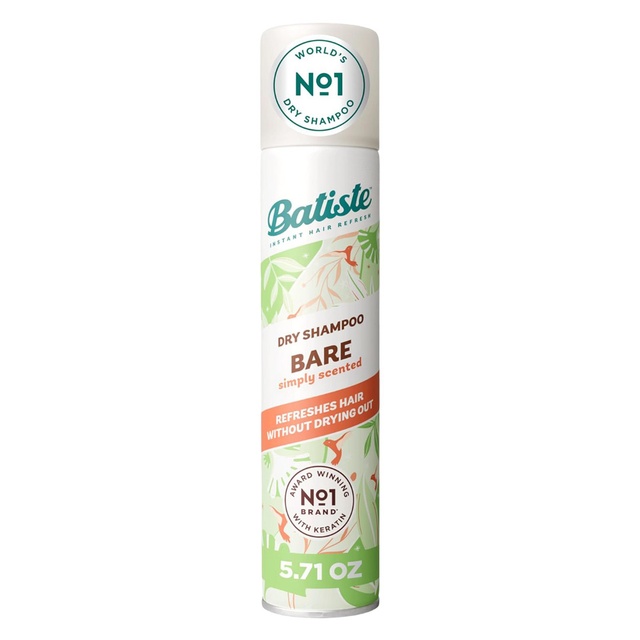 Batiste Dry Shampoo, Bare, 5.71 oz - Subtle Barely-there Clean Scent, Refresh Hair& Absorb Oil