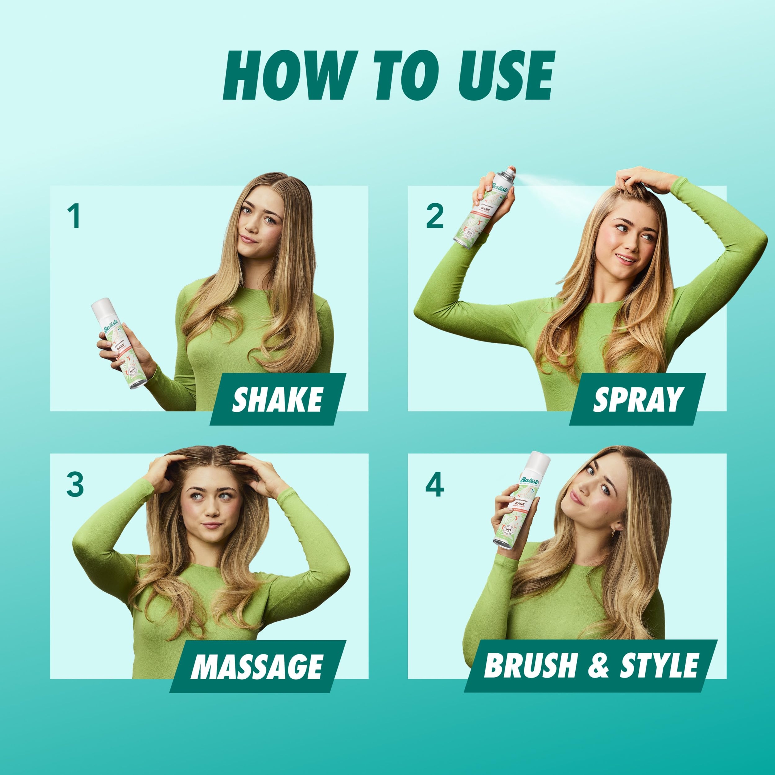 Batiste Dry Shampoo, Bare Fragrance, Refresh Hair and Absorb Oil Between Washes, Waterless Shampoo for Added Hair Texture and Body, 5.71 oz 5