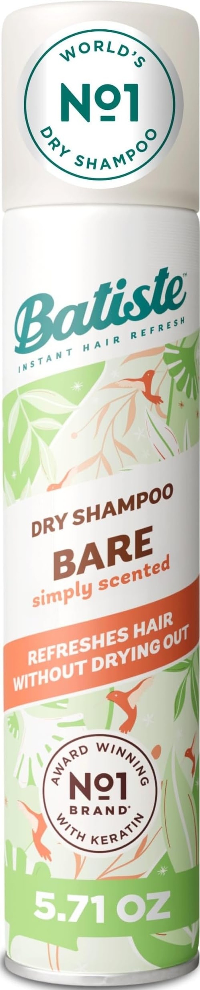 Batiste Dry Shampoo, Bare Fragrance, Refresh Hair and Absorb Oil Between Washes, Waterless Shampoo for Added Hair Texture and Body, 5.71 oz