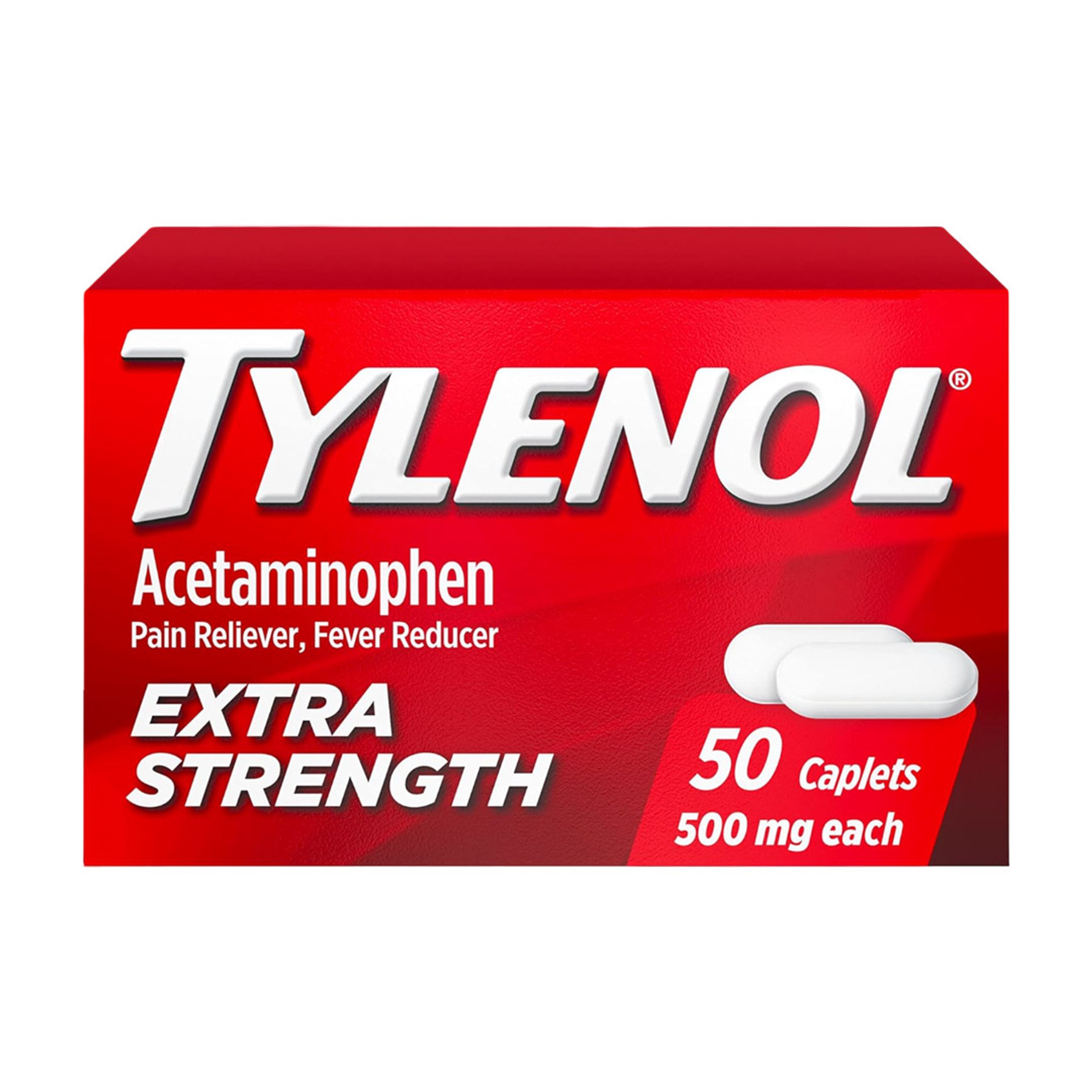 Tylenol Extra Strength Caplets 50 Count - Acetaminophen 500 mg, Pain Relief Pills, Fever Reducer for Adults 1