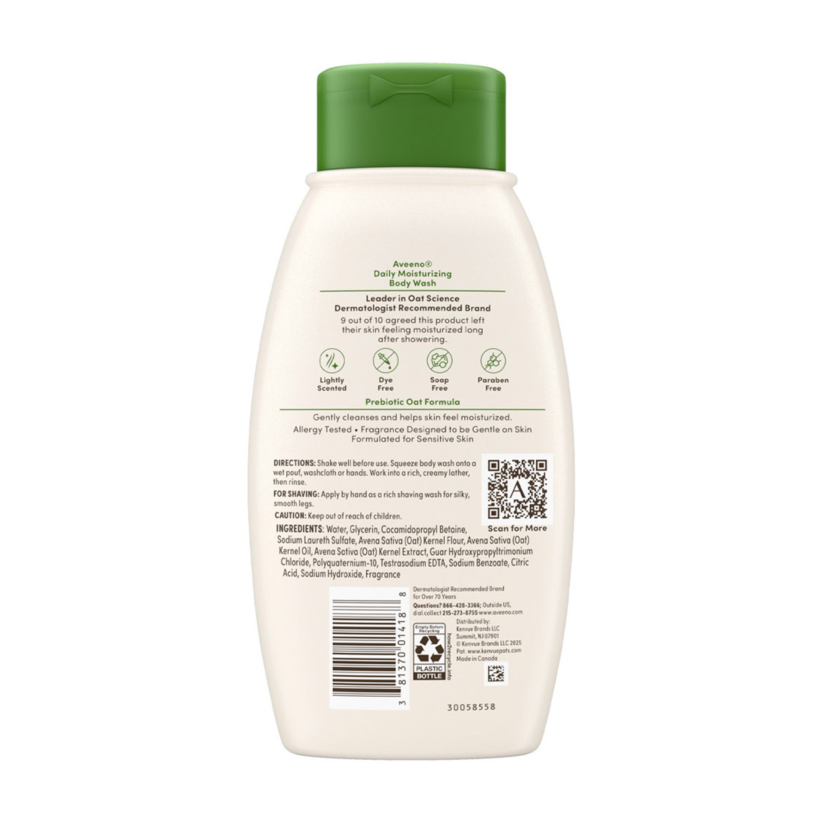Aveeno Daily Moisturizing Oat Body Wash 12 fl.oz - Sensitive Formula for Normal to Dry Skin 3