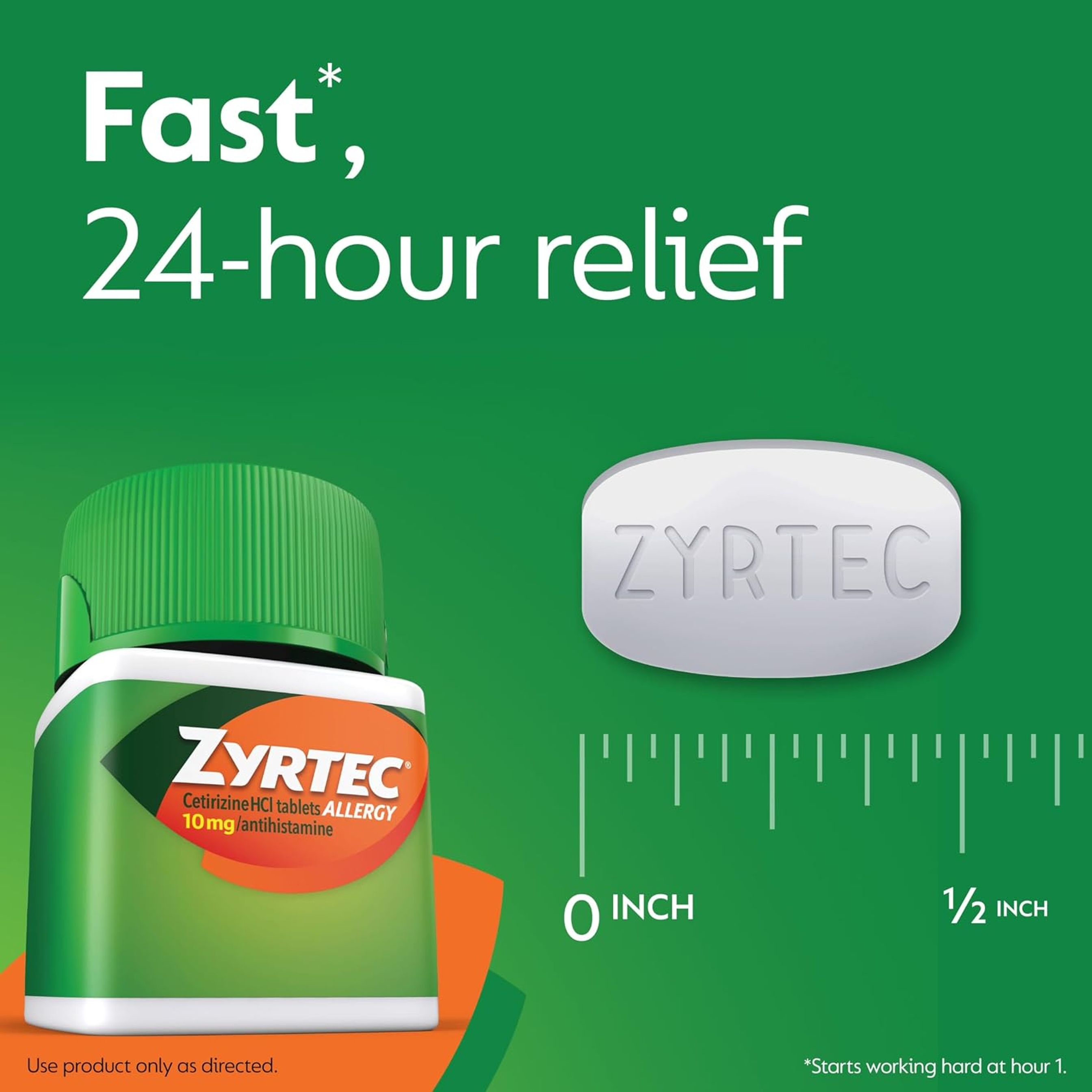 Zyrtec 24 Hour Allergy Relief Tablets 60 Count - Indoor & Outdoor Allergy Medicine with 10mg Cetirizine HCl Antihistamine 7