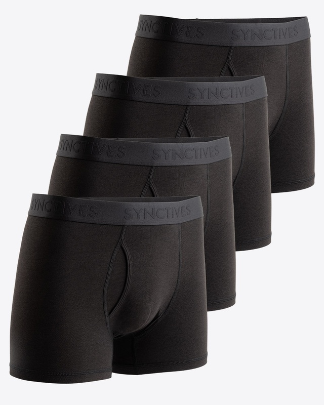 [Bamboo Cotton] Synctives Men’s Trunk Fit Underwear 4-Pack