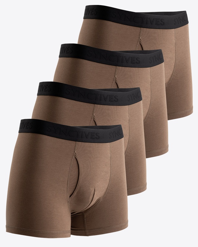 [Bamboo Cotton] Synctives Men’s Trunk Fit Underwear 4-Pack
