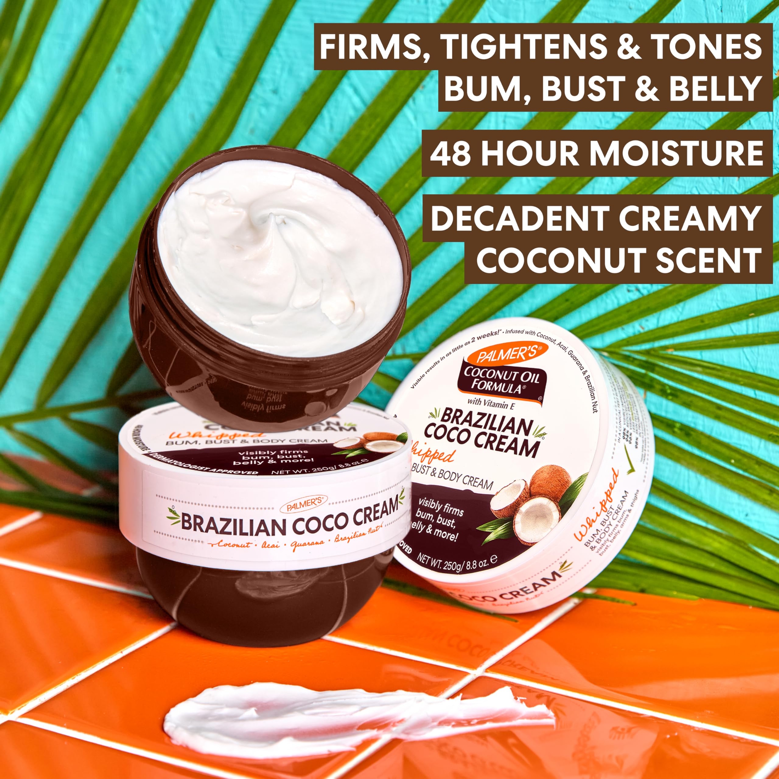 Palmer's Brazilian Coco Whipped Bum, Bust & Body Cream 8.8 fl.oz - 48H Moisture, Helps Tighten & Firm Skin 3