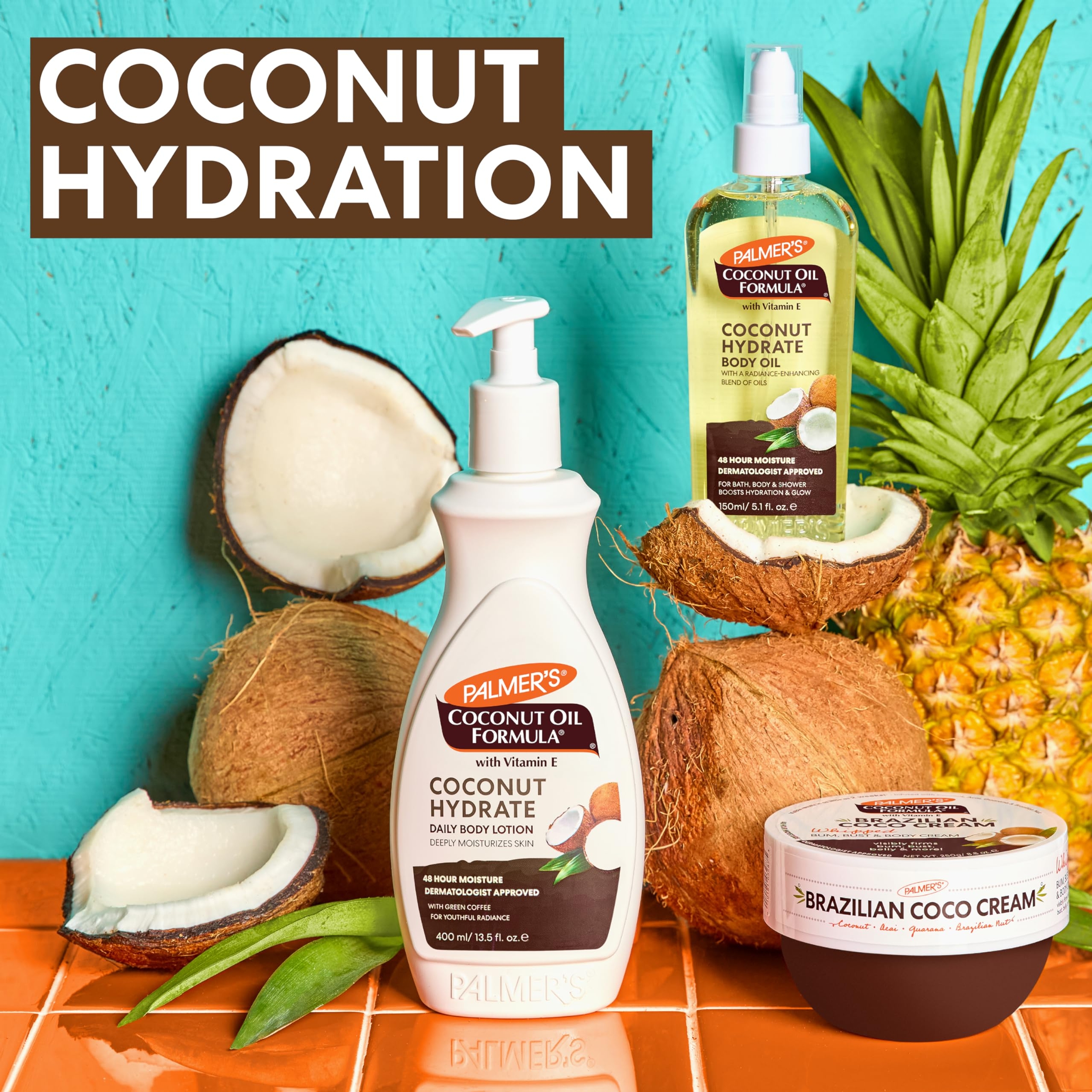 Palmer's Brazilian Coco Whipped Bum, Bust & Body Cream 8.8 fl.oz - 48H Moisture, Helps Tighten & Firm Skin 8