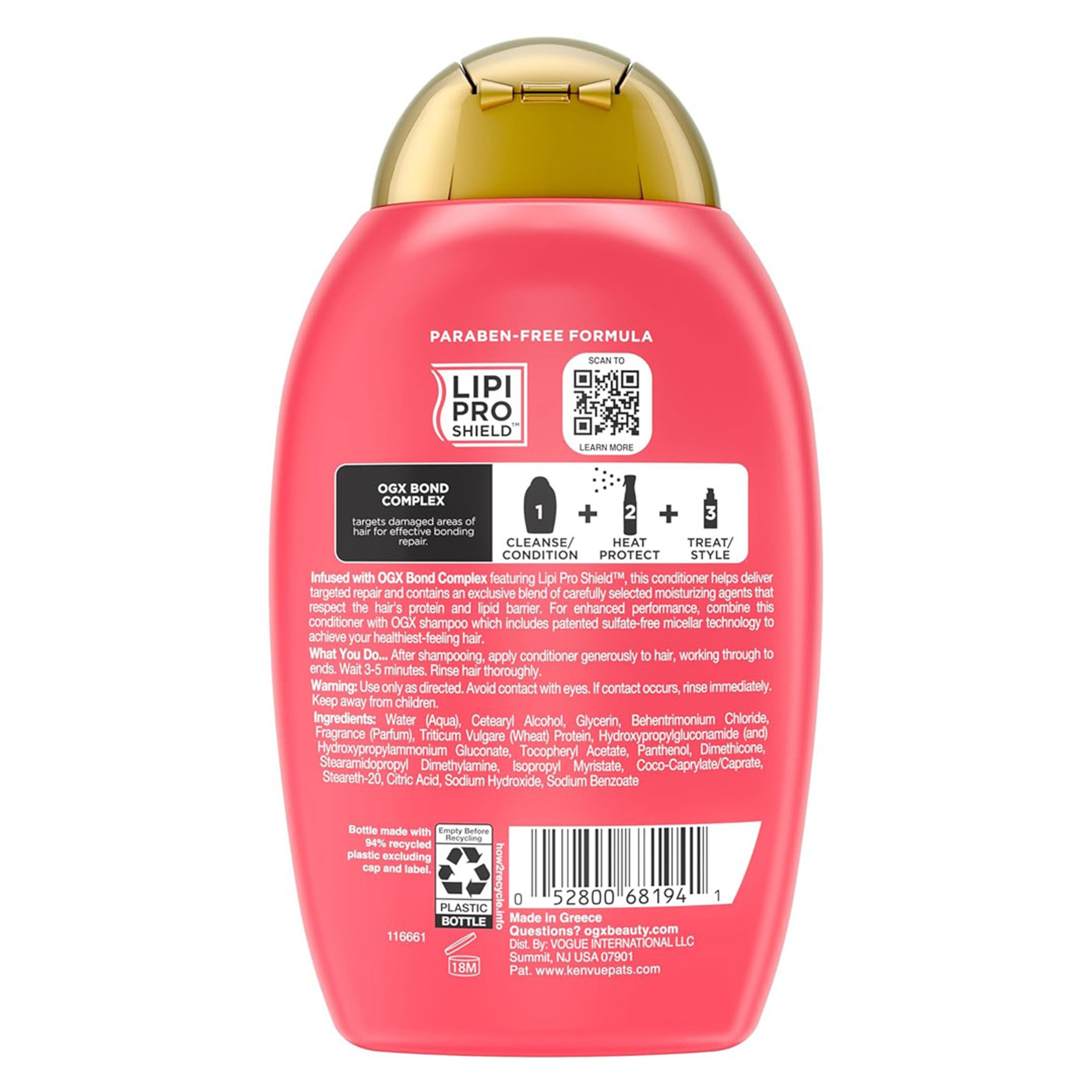 OGX Bond Protein Repair Conditioner 13 fl.oz - Repair & Protect, Lightweight Formula Targets Damaged Hair Areas 7