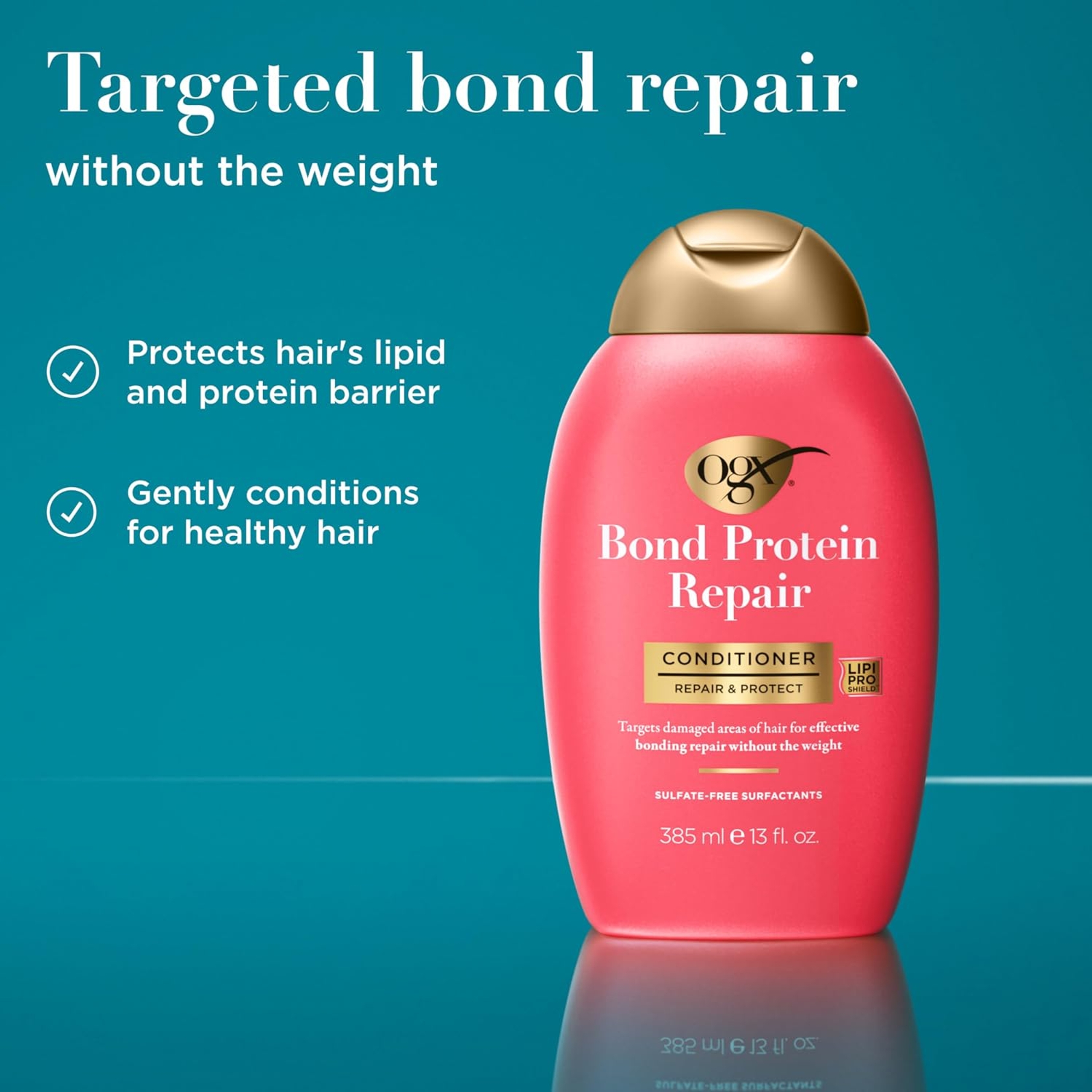 OGX Bond Protein Repair Conditioner 13 fl.oz - Repair & Protect, Lightweight Formula Targets Damaged Hair Areas 2