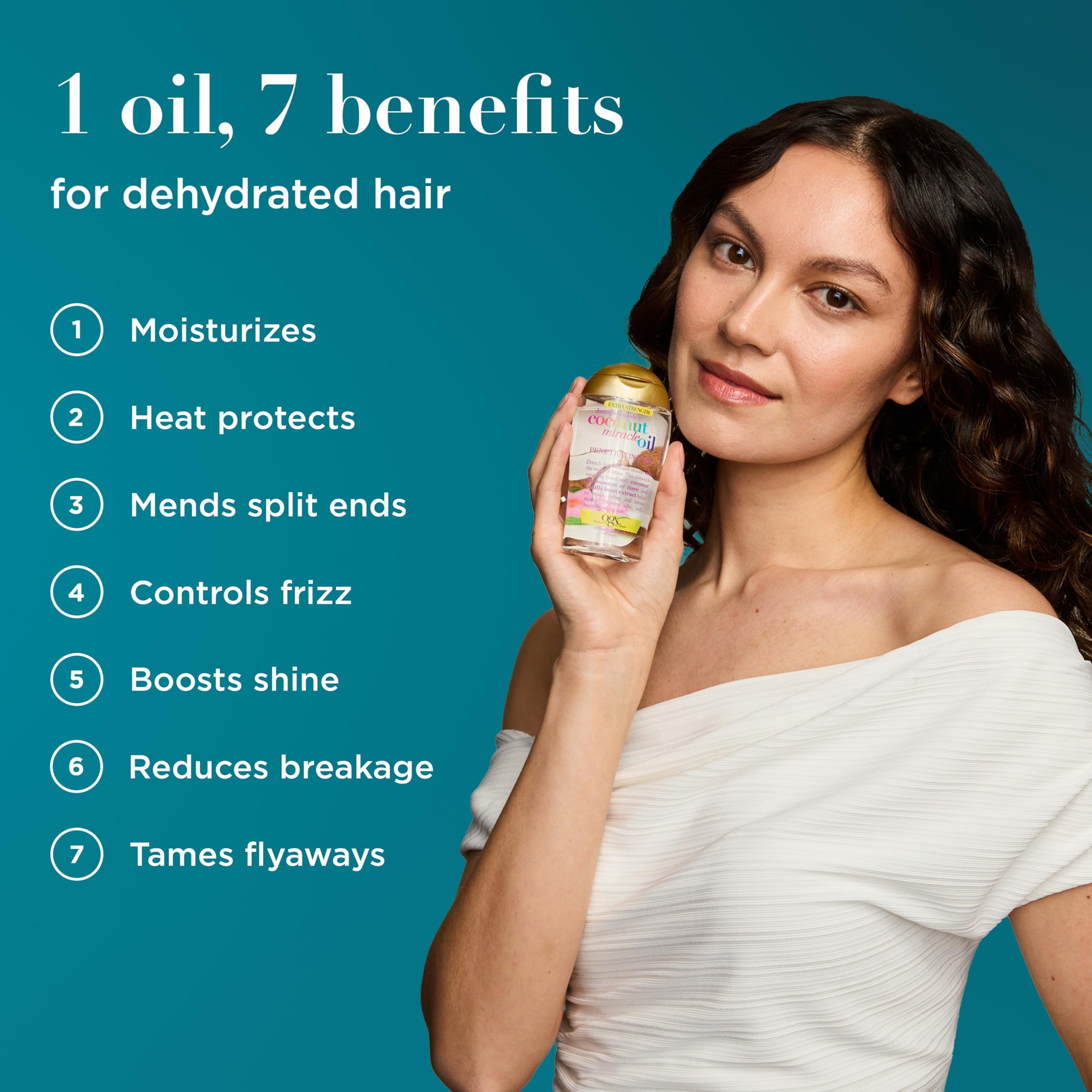 OGX Coconut Miracle Oil Penetrating Oil 3.3 fl.oz - Penetrating Hair Oil, Extra Hydrating Anti-Frizz for Coarse, Dry Hair 3