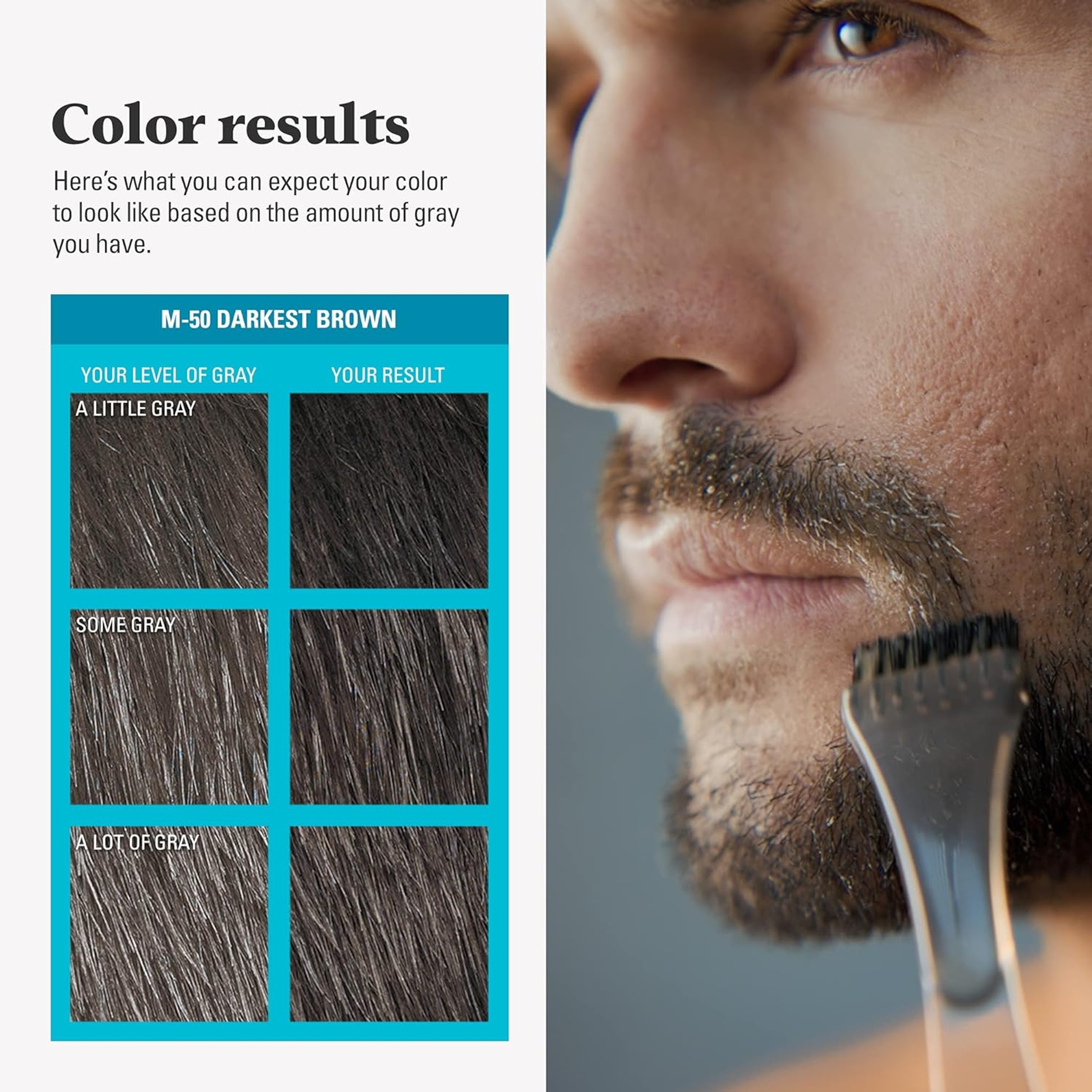 Just For Men Mustache & Beard Coloring, Darkest Brown, 1 Count - with Biotin, Aloe & Coconut Oil for Gray Hair, Brush Included 5
