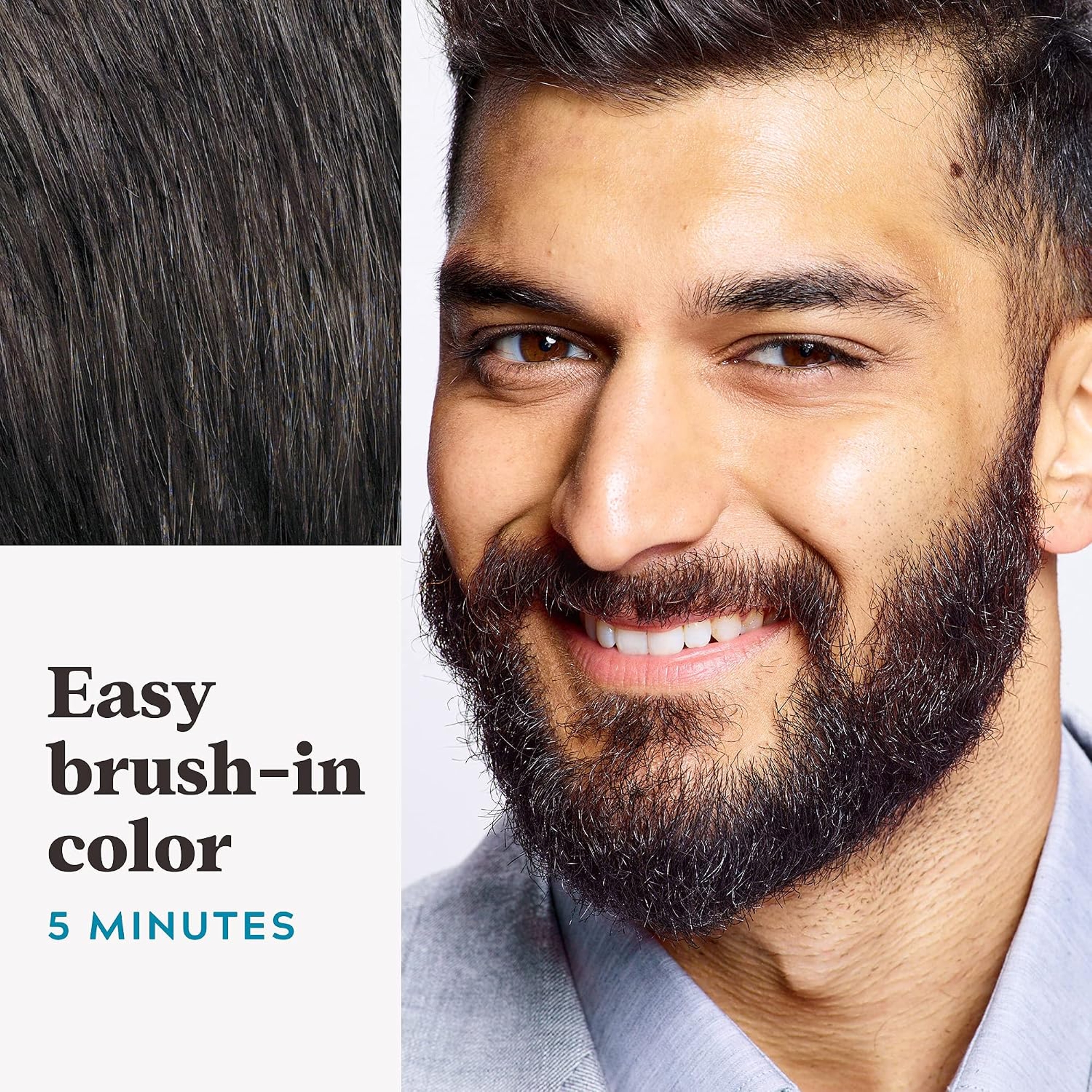 Just For Men Mustache & Beard Coloring, Darkest Brown, 1 Count - with Biotin, Aloe & Coconut Oil for Gray Hair, Brush Included 3