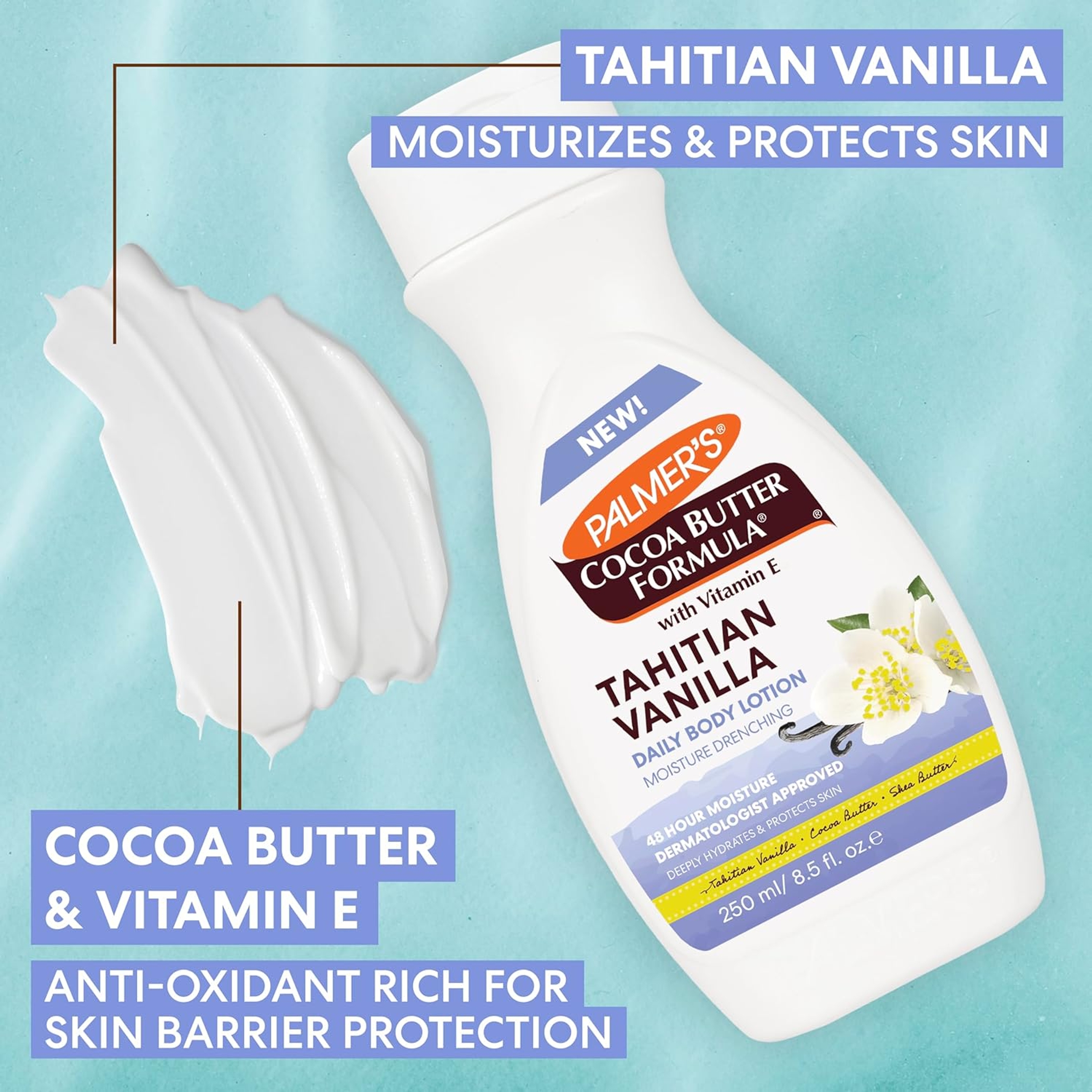 Palmer's Tahitian Vanilla Moisture Drenching Body Lotion 8.5 fl.oz - Daily Moisturizer for Dry Skin with Shea & Cocoa Butter 5