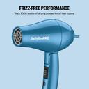 BaBylissPRO Nano Titanium Travel Dryer 1 Count - Professional Blow Dryer with Concentrator Nozzle, Foldable Handle 3