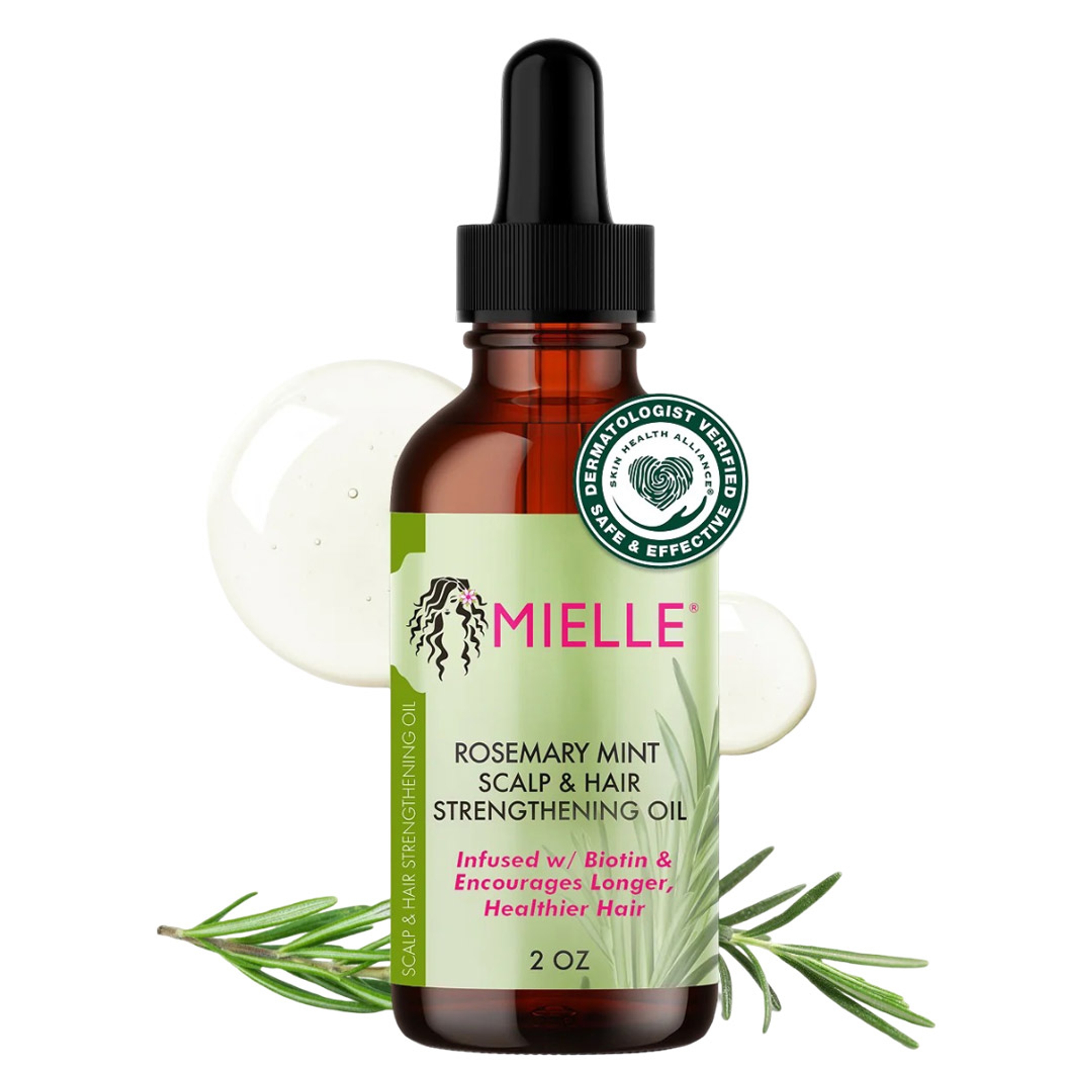 Mielle Rosemary Mint Scalp & Hair Strengthening Oil 2 oz - Infused with Biotin & Encourages Longer, Healthier Hair 1