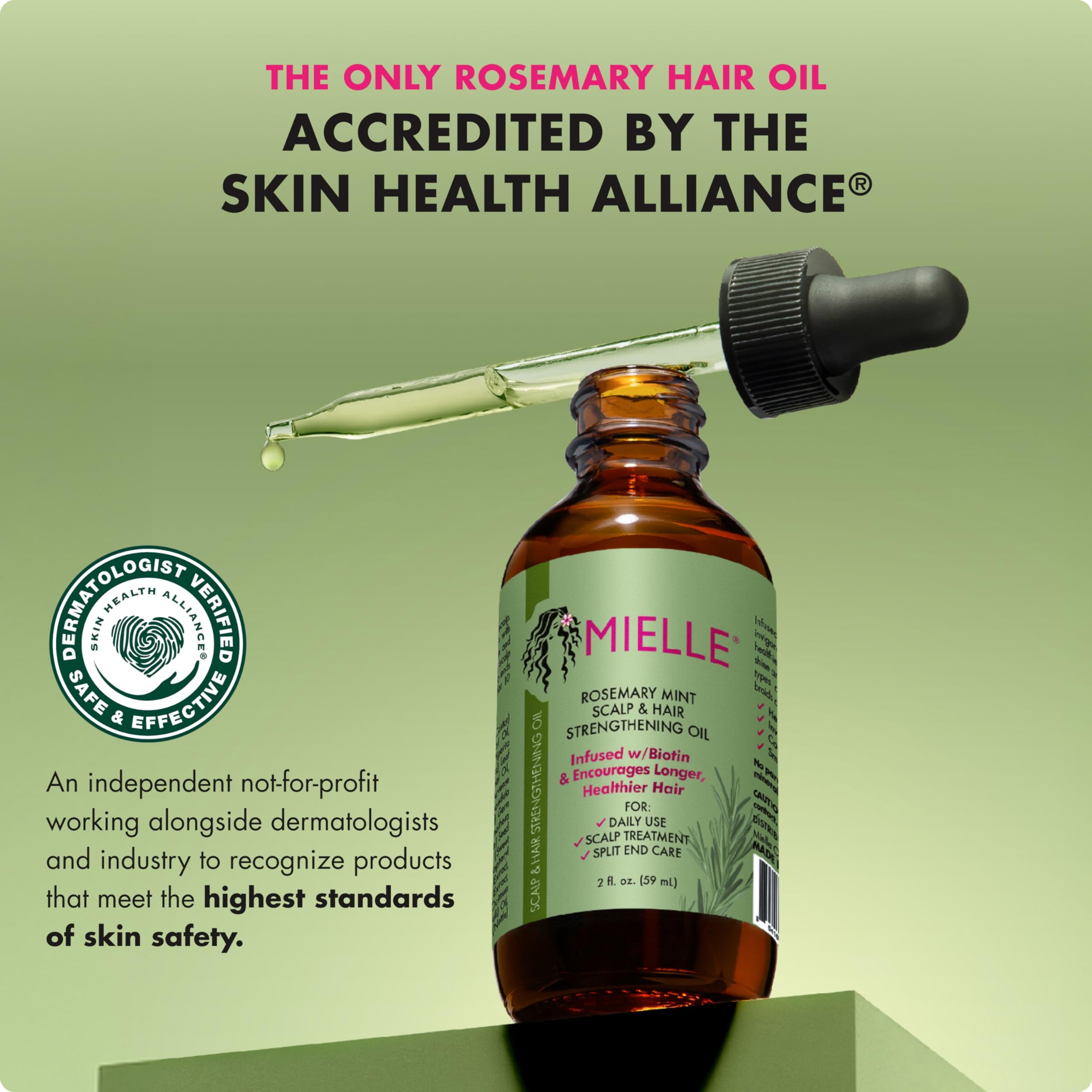 Mielle Rosemary Mint Scalp & Hair Strengthening Oil 2 oz - Infused with Biotin & Encourages Longer, Healthier Hair 4