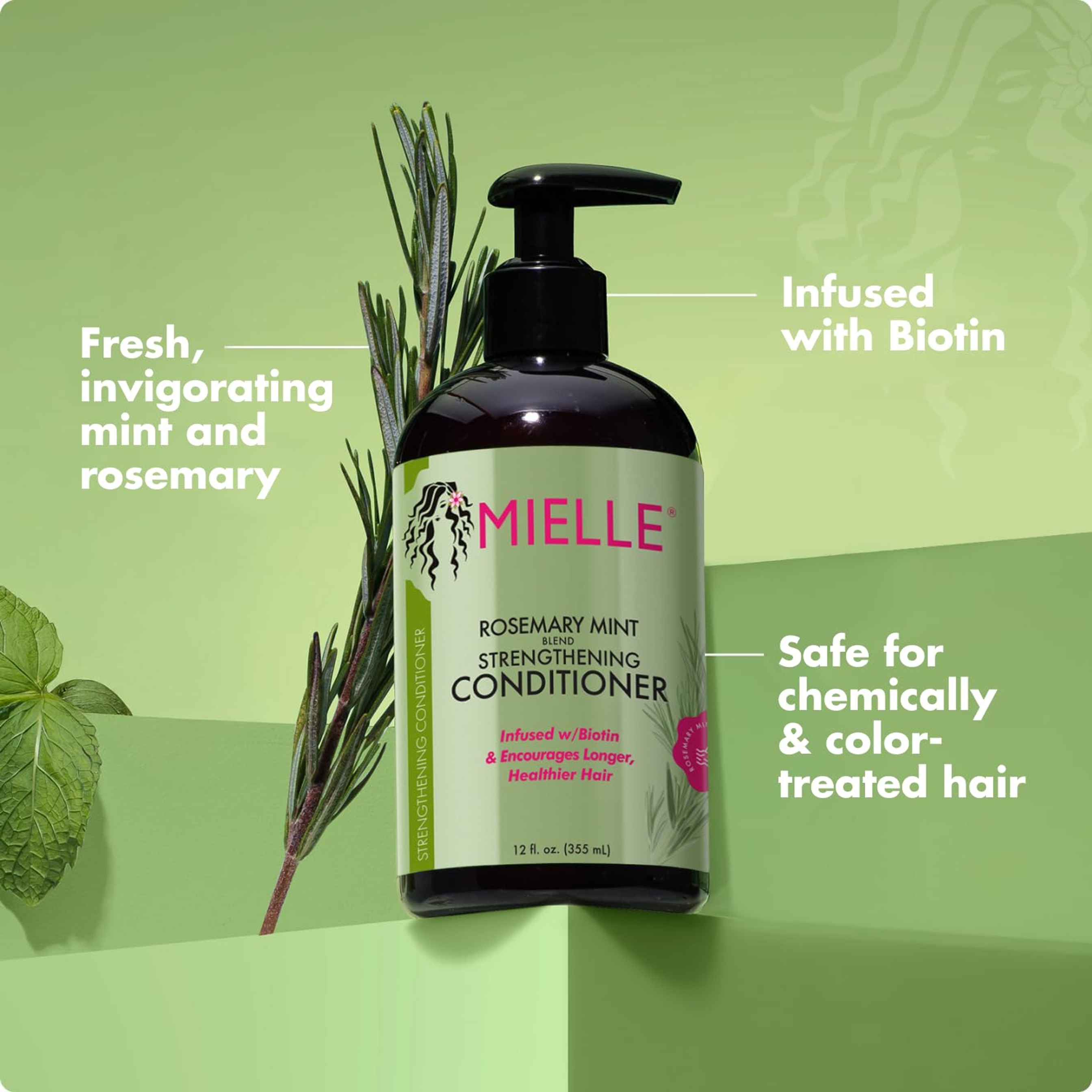 Mielle Rosemary Mint Strengthening Conditioner 12 fl.oz - Biotin Infused Detangling & Hydrating Conditioner 5