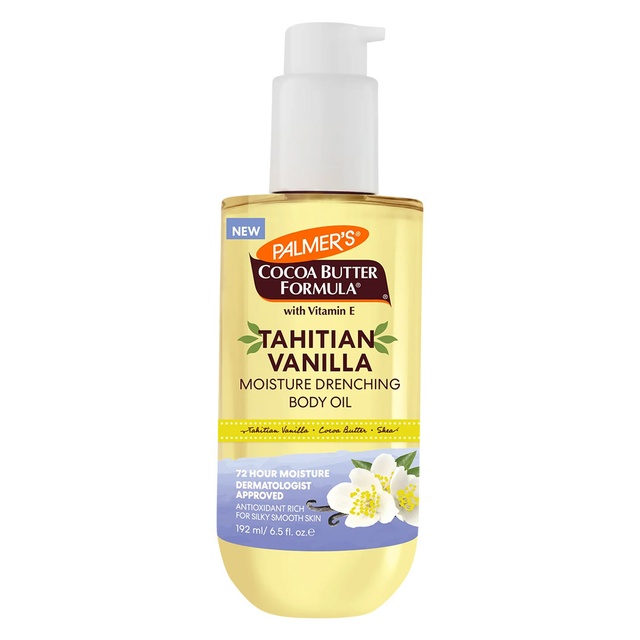 Palmer's Tahitian Vanilla Moisture Drenching Body Oil 6.5 fl.oz - 72H Hydration, Protects & Softens Dry Skin