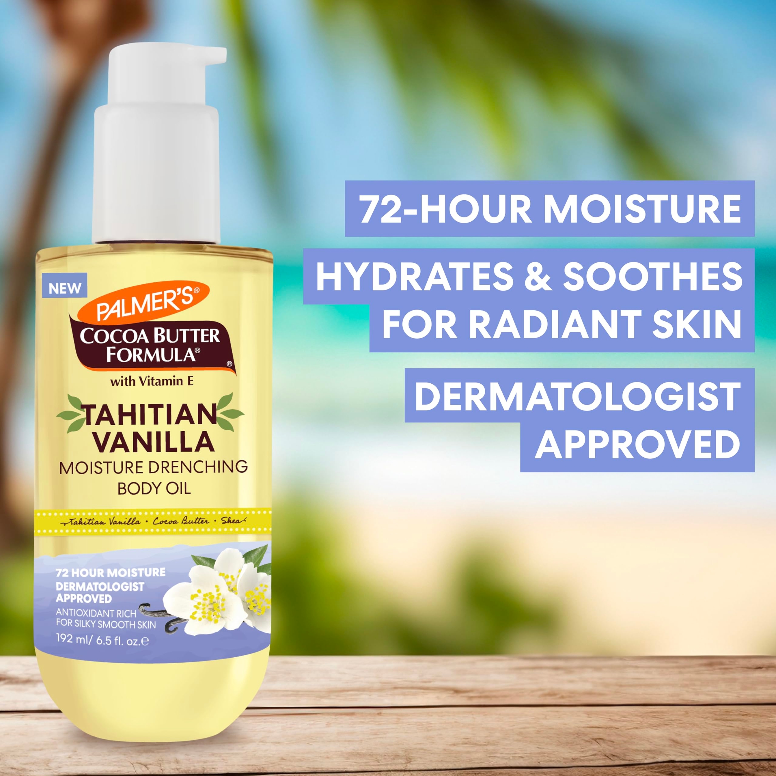 Palmer's Tahitian Vanilla Moisture Drenching Body Oil 6.5 fl.oz - 72H Hydration, Protects & Softens Dry Skin 3