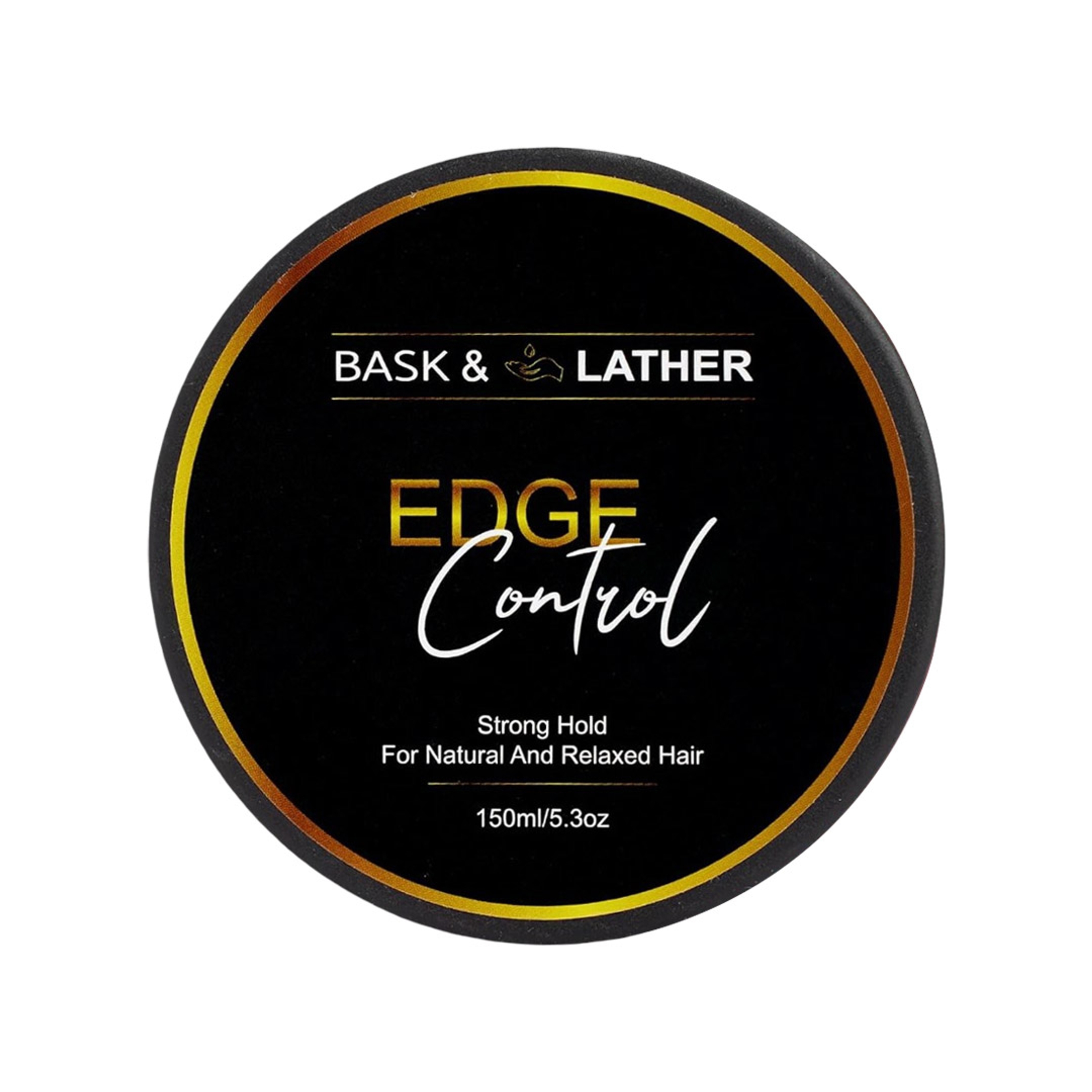 Bask & Lather Strong Hold Edge Control Gel 5.3 oz - Long-Lasting, Non-Flaking, No White Cast for All Hair Types 1