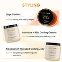 Bask & Lather Strong Hold Edge Control Gel 5.3 oz - Long-Lasting, Non-Flaking, No White Cast for All Hair Types 7