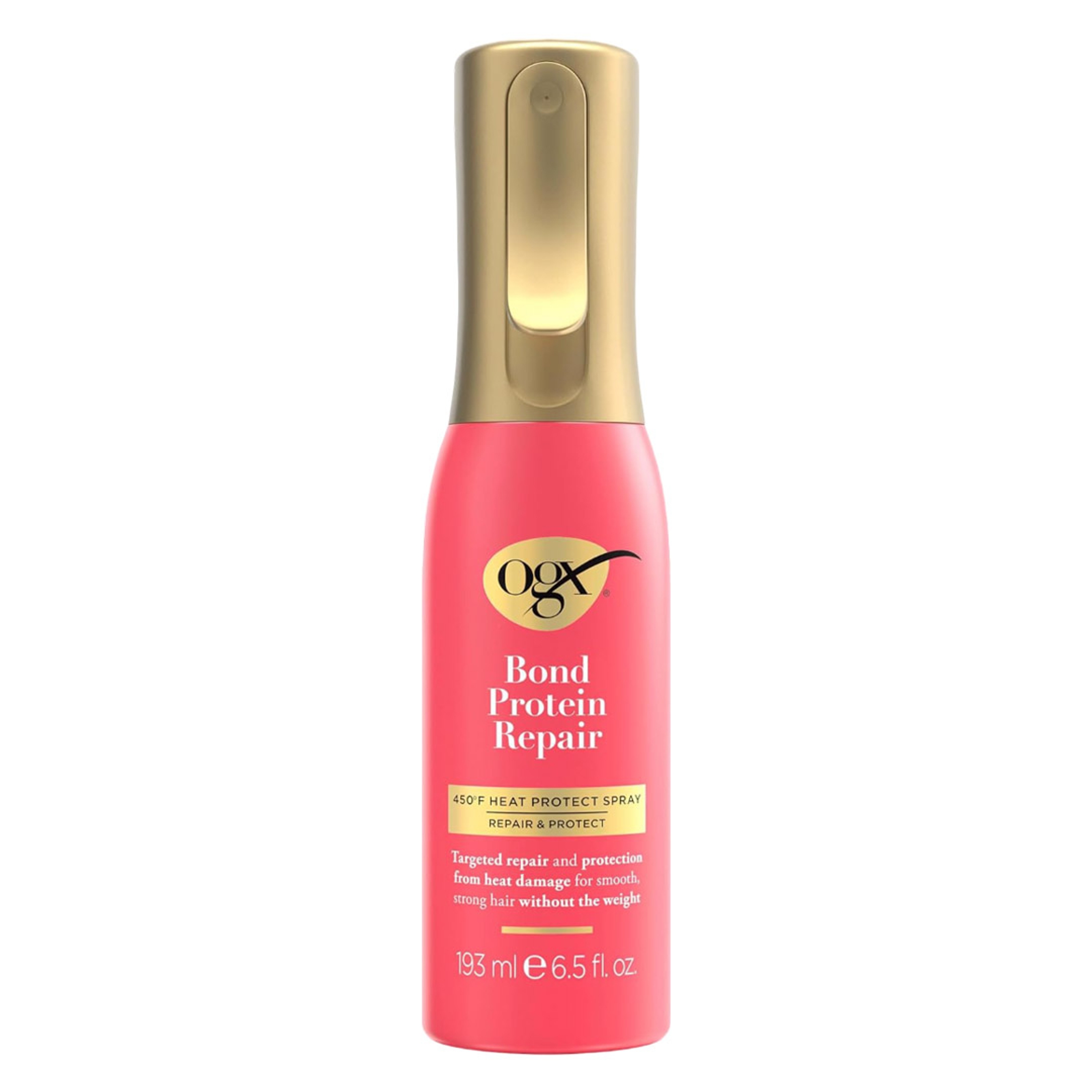 OGX Bond Protein Repair 450°F Heat Protect Spray 6.5 fl.oz - Weightless Repair Mist for All Hair Types, Preps Hair for Styling 1