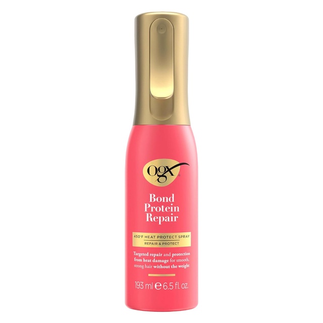 OGX Bond Protein Repair 450°F Heat Protect Spray 6.5 fl.oz - Weightless Repair Mist for All Hair Types, Preps Hair for Styling
