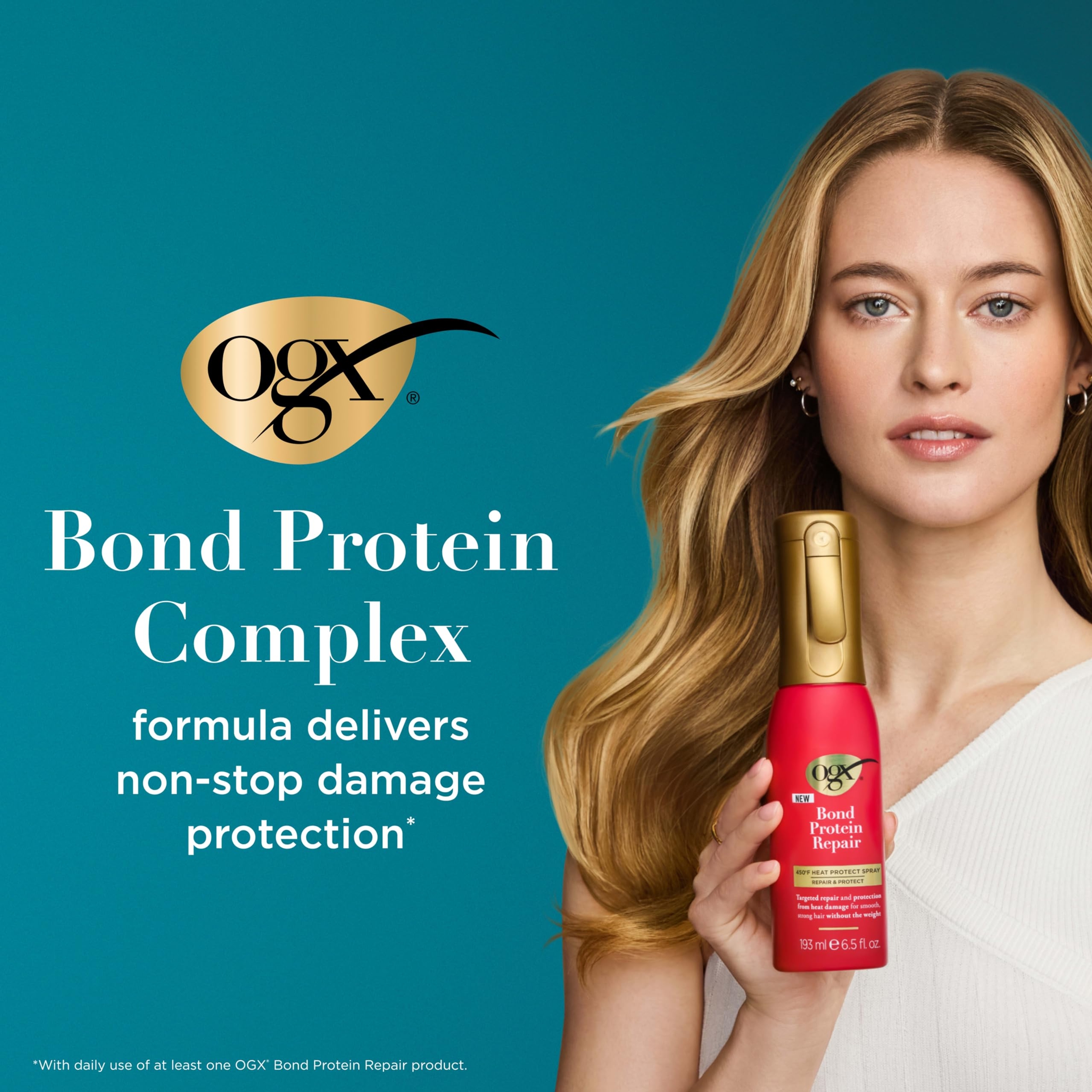 OGX Bond Protein Repair 450°F Heat Protect Spray 6.5 fl.oz - Weightless Repair Mist for All Hair Types, Preps Hair for Styling 2