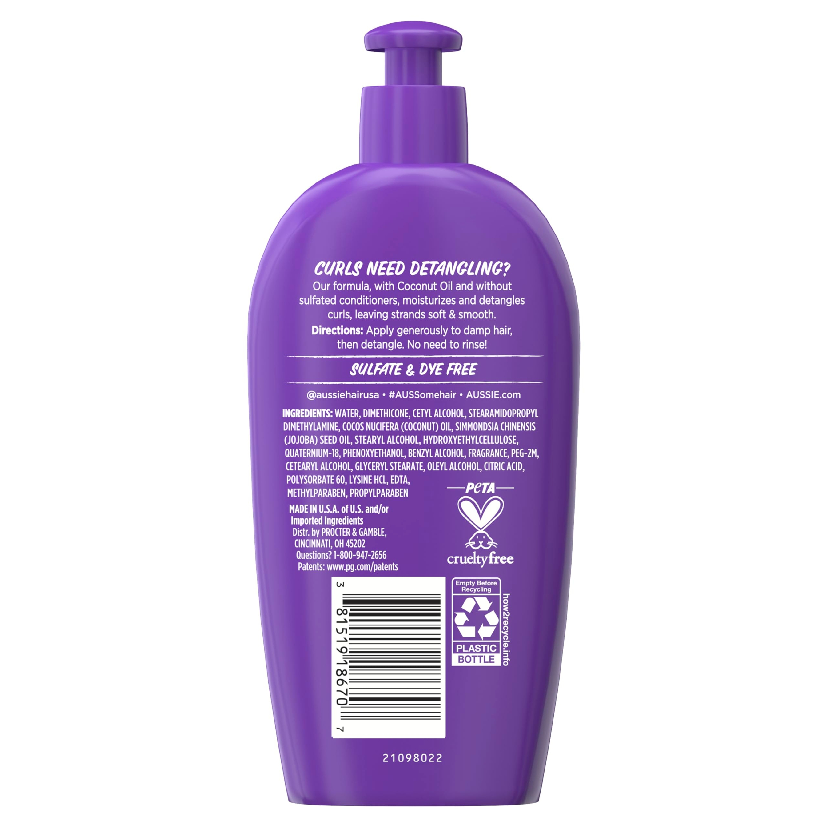Aussie Miracle Curls Leave-in Detangling Milk 6.7 fl.oz - Paraben-Free Detangling Milk Treatment  with Coconut Oil 8