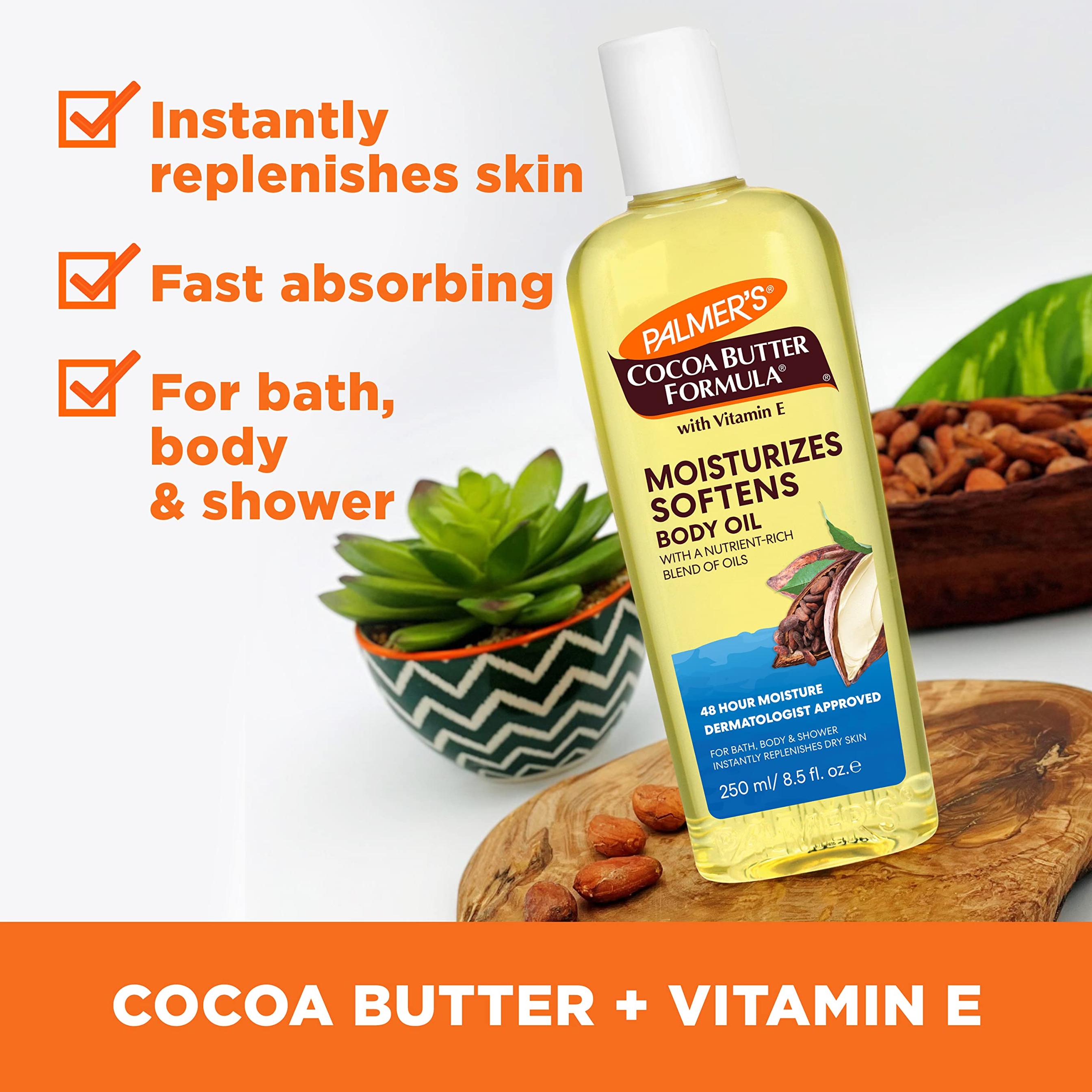 Palmer's Moisturizes & Softens Cocoa Butter Body Oil 8.5 fl.oz - 48H Moisture for Rough, Dry Skin with Vitamin E 2