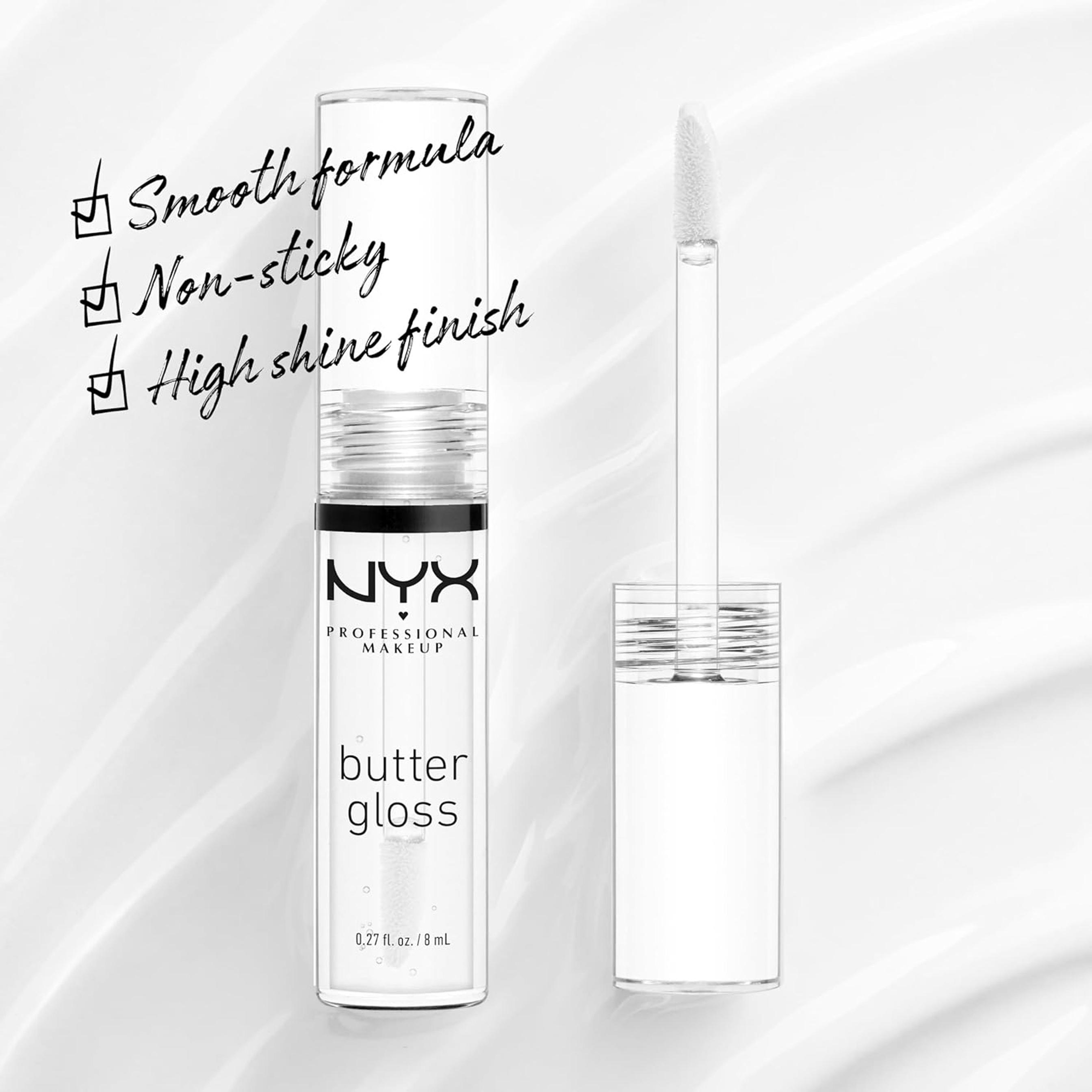 NYX Professional Makeup Butter Gloss Lip Gloss, Sugar Glass, 0.27 fl.oz - Non-Sticky & Shiny Vegan Lip Makeup 2