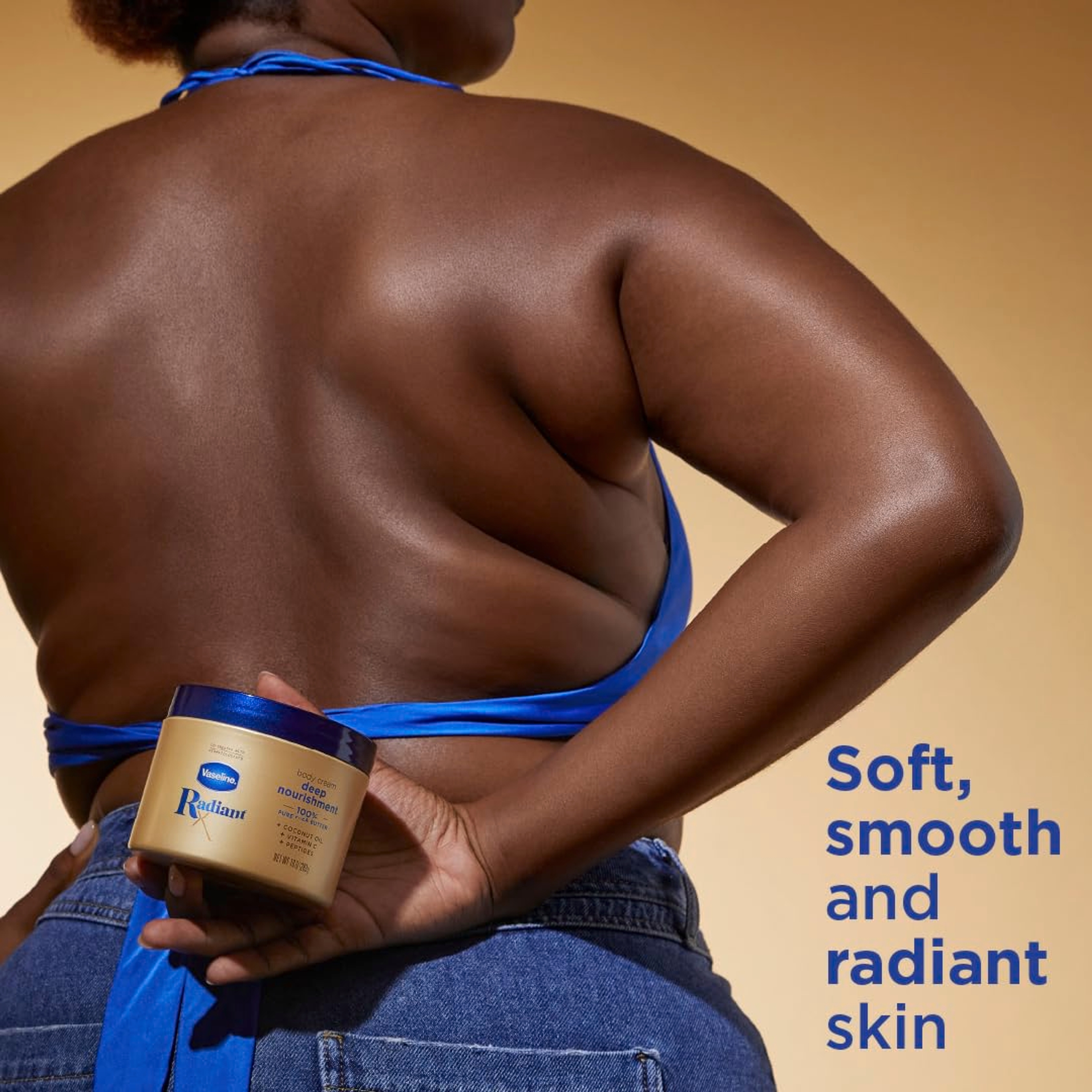 Vaseline Radiant X Deep Nourishment Body Cream 10 oz - Body Moisturizer with Coconut Oil, Vitamin C & Peptides for Dry Skin 5
