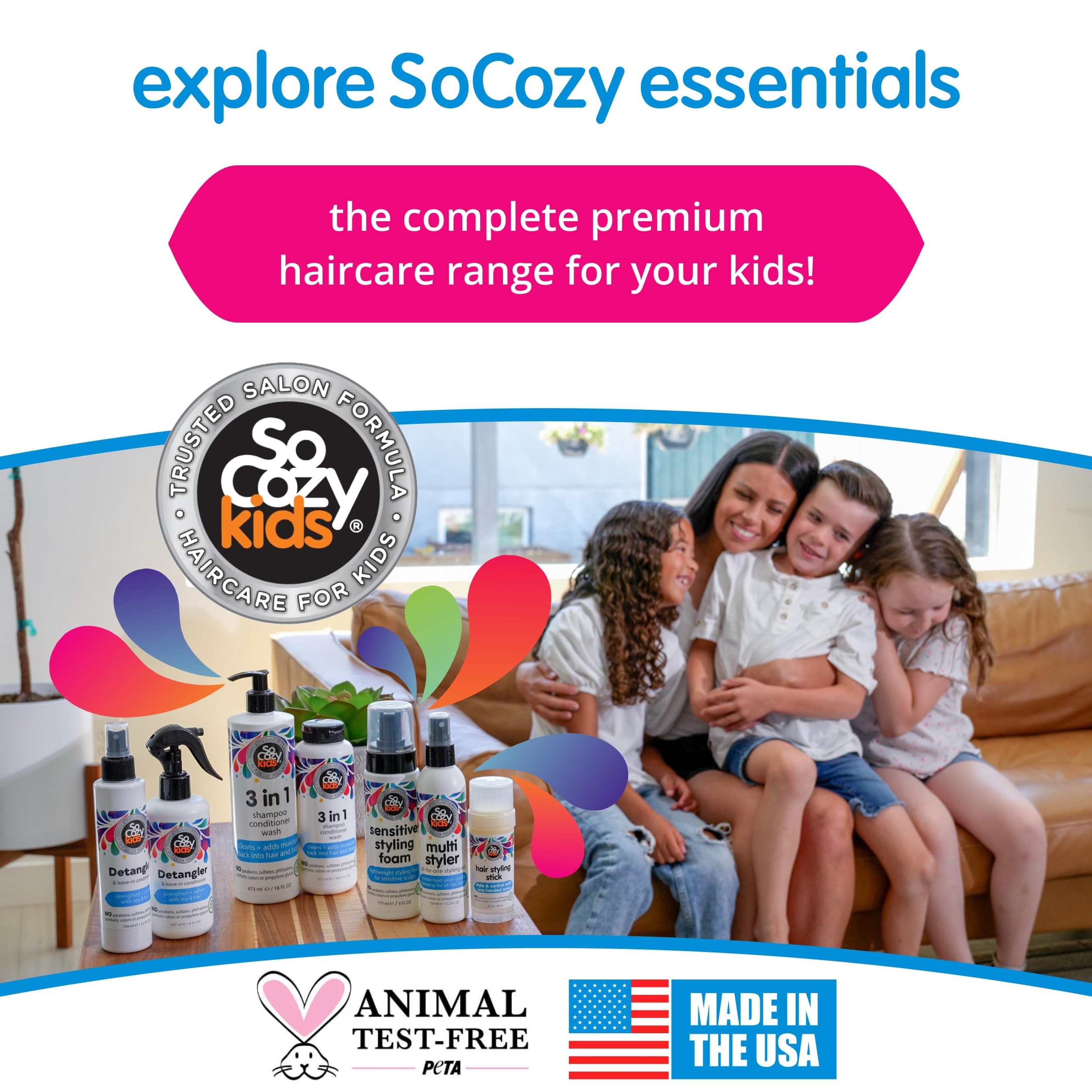 SoCozy Multi Styler 5.2 fl.oz - Styling Hair Spray for Kids, Safe for Everyday Use 7