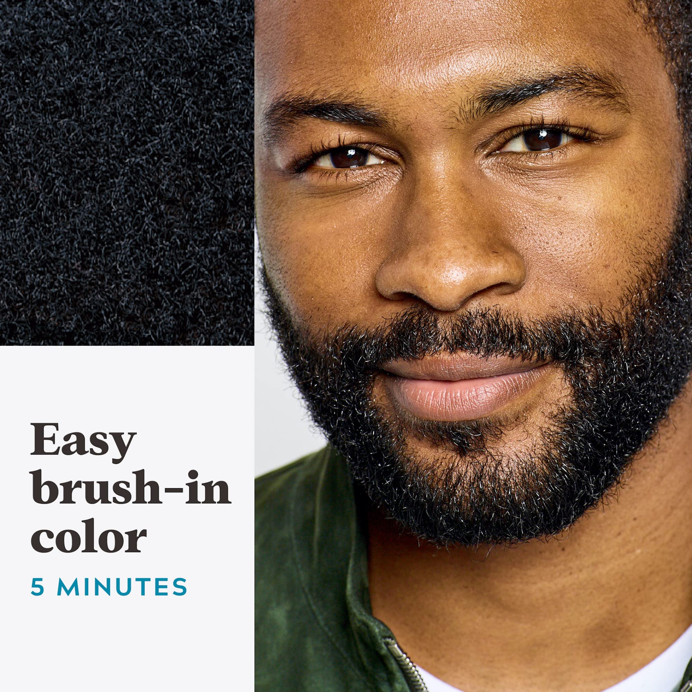 Just For Men Mustache & Beard Coloring, Jet Black, 1 Count - with Biotin, Aloe & Coconut Oil for Gray Hair, Brush Included 4