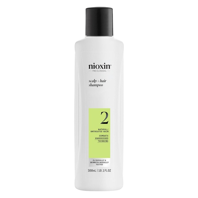 Nioxin System 2 Shampoo 10.1 fl.oz - Cleanse & Boost Density for Natural Hair with Progressed Thinning