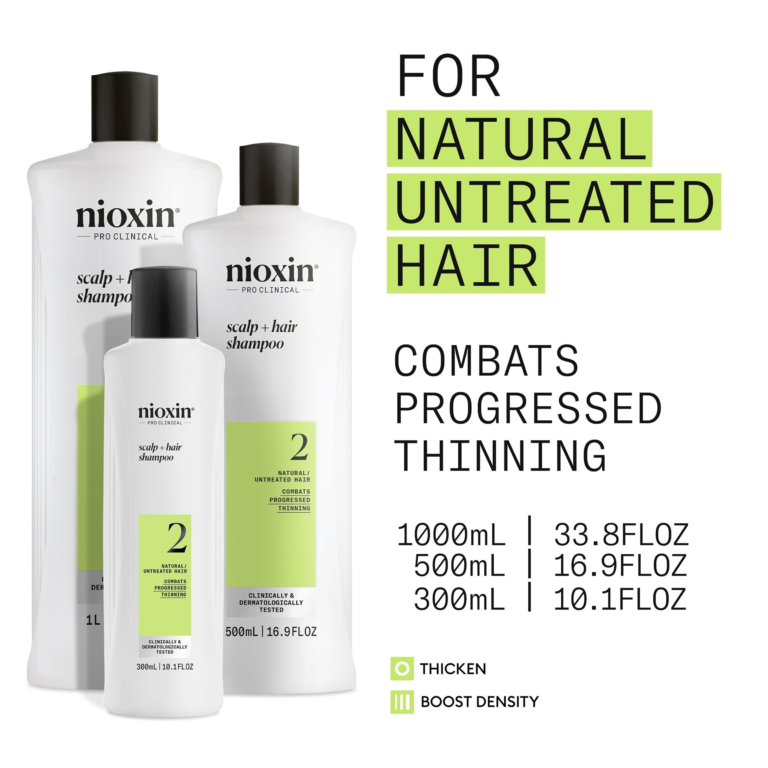 Nioxin System 2 Shampoo 10.1 fl.oz - Cleanse & Boost Density for Natural Hair with Progressed Thinning 3