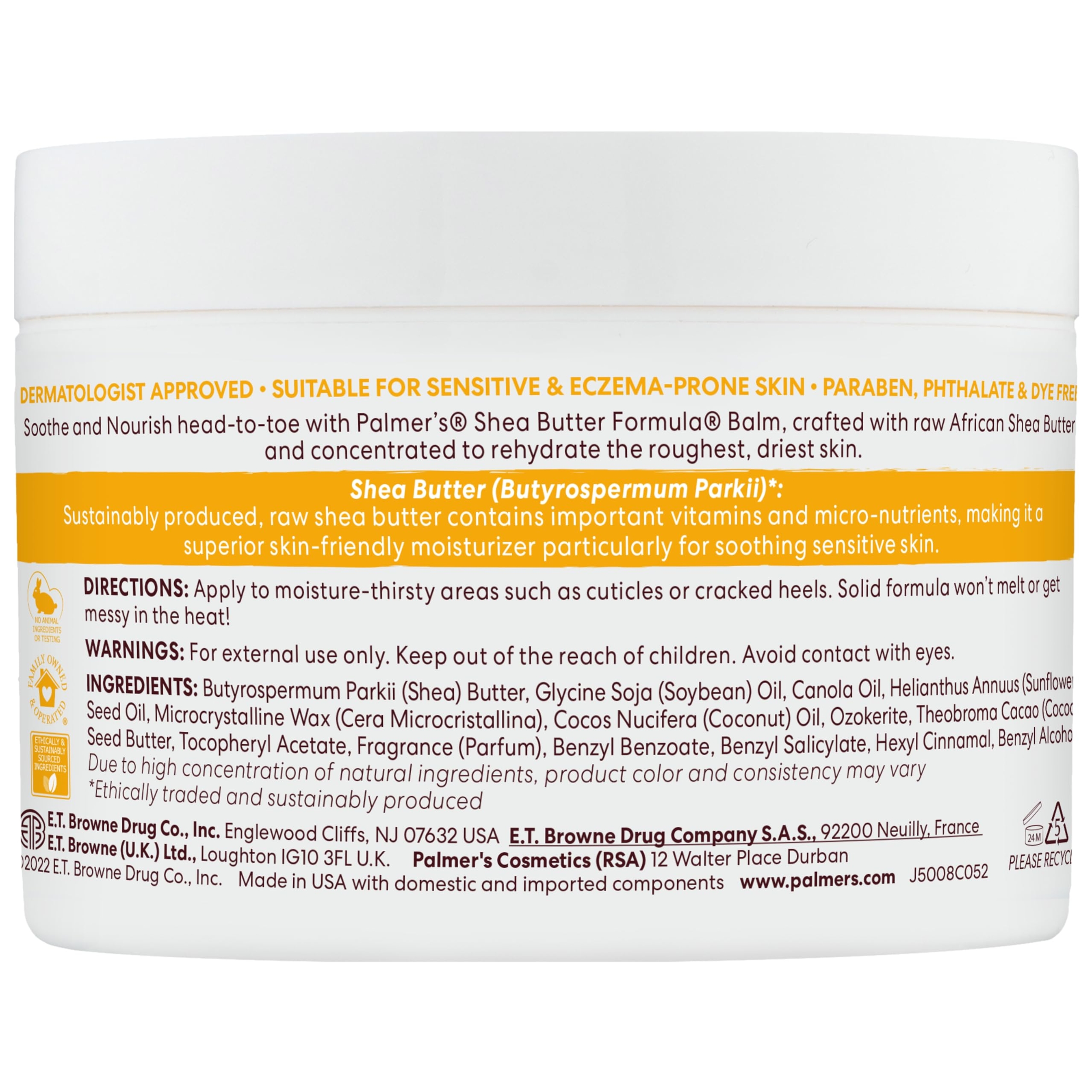 Palmer's Raw Shea Nourish Body Balm 7.25 oz - 48H Moisture, Soothing & Nourishing Body Moisturizer for Rough Skin 10